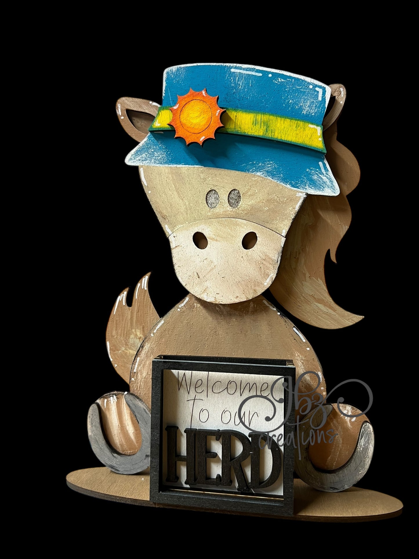 Farm Animal Horse with Interchangeable Seasonal Hats Shelf Sitter Horse Decor Horse Decorations