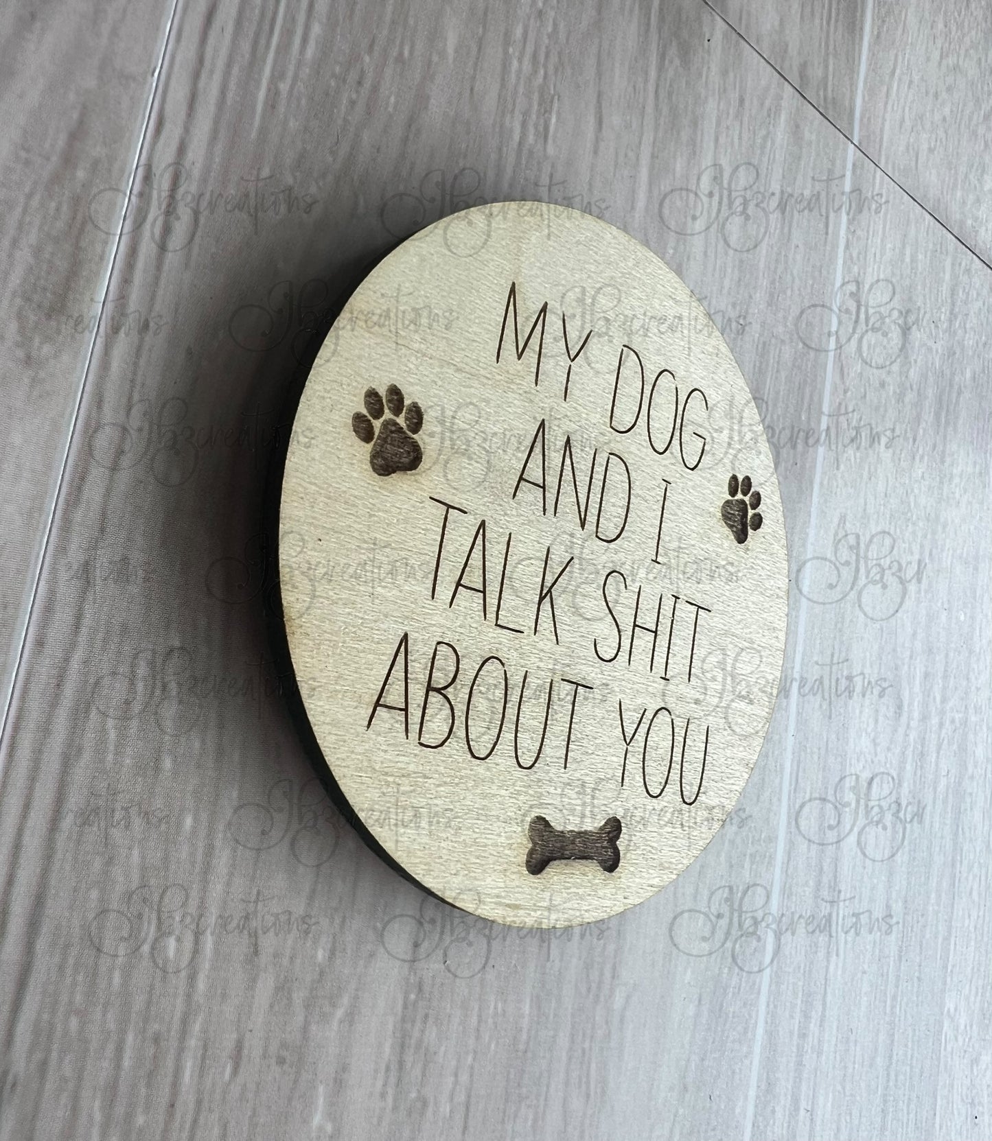 Pet Kitchen Magnet My Dog & I Talk Shit About You My Cat & I Talk Shit About You Funny Pet Wooden Magnets for Refrigerator