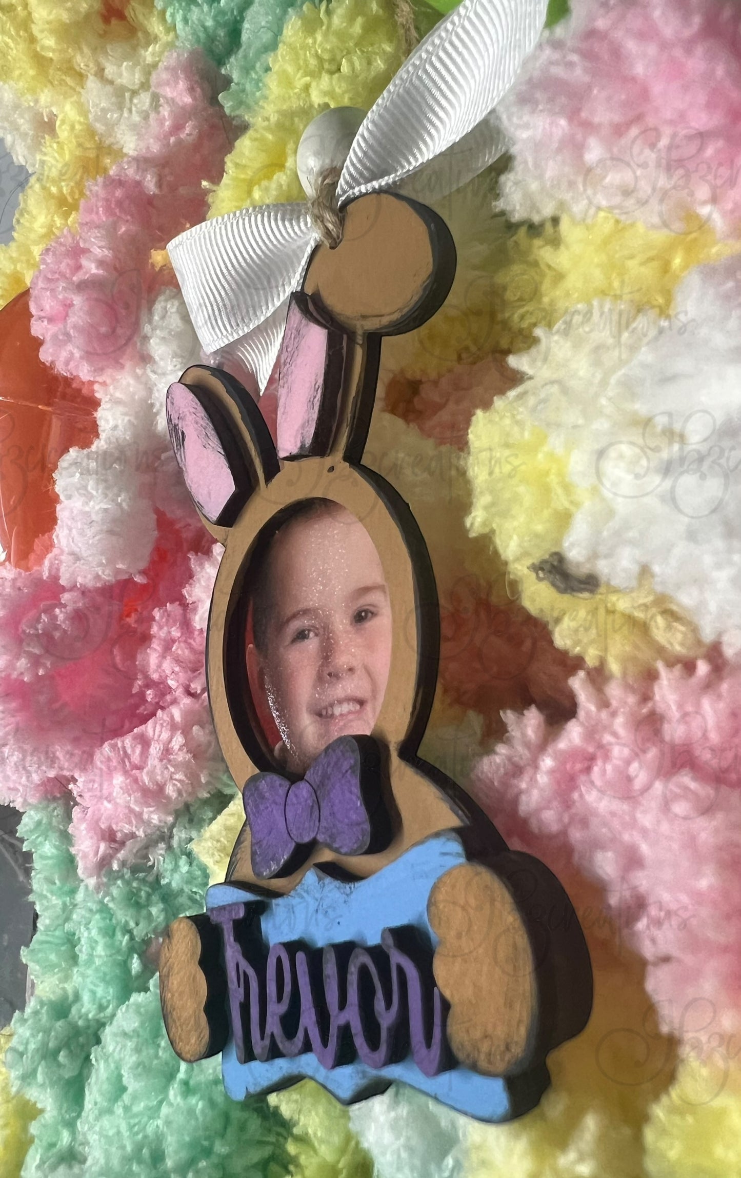 Easter Bunny Basket Photo Frame Tags Personalized Easter Decor Easter Ornament DIY