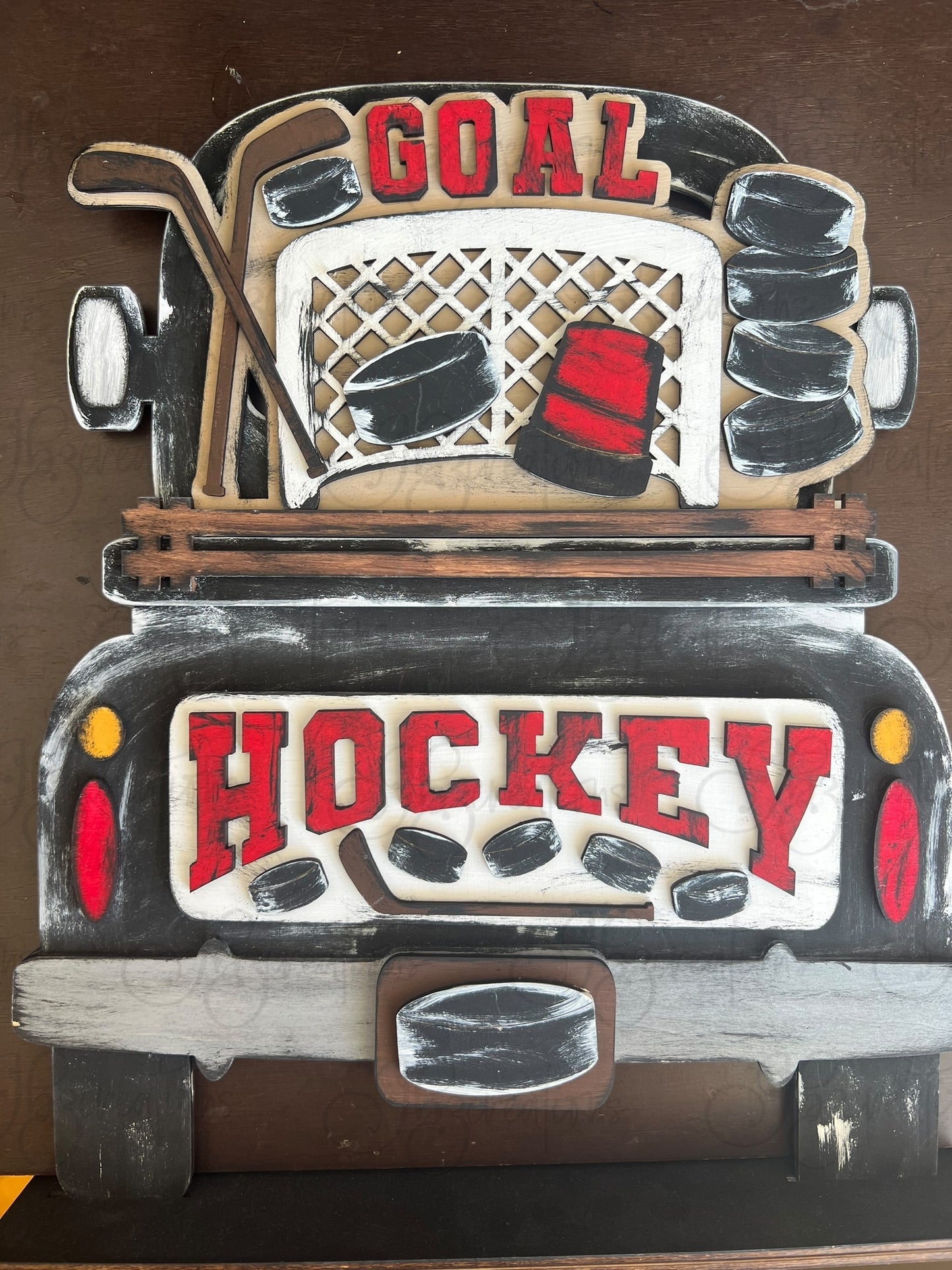 Hockey Interchangeable Truck ADD-ON ONLY Truck Inserts Hockey and Pucks with Net and stick Truck Add-on