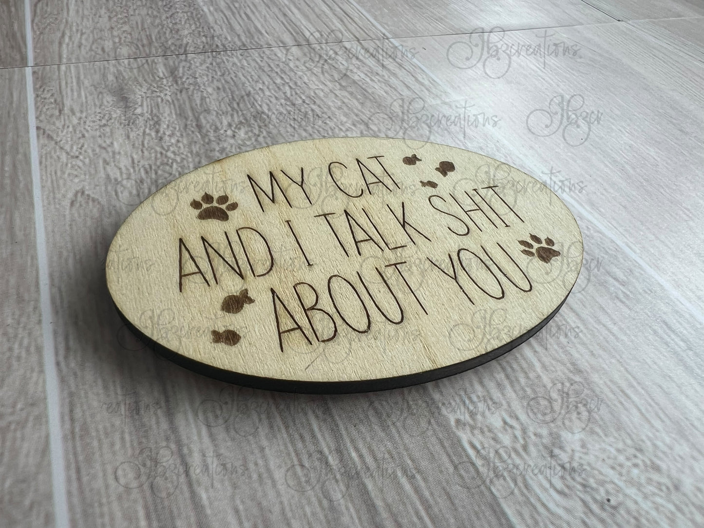 Pet Kitchen Magnet My Dog & I Talk Shit About You My Cat & I Talk Shit About You Funny Pet Wooden Magnets for Refrigerator