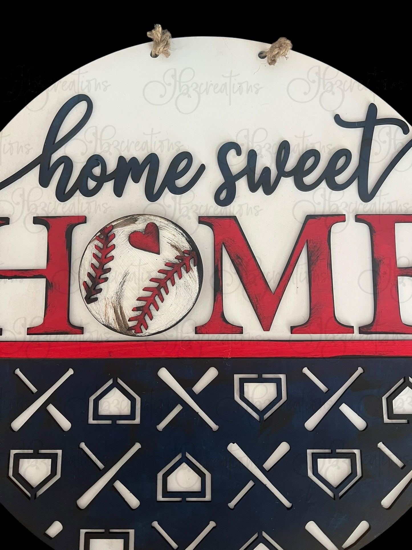 Home Sweet Home Baseball Welcome Door Hanger Home Sweet Home Softball Door Hanger Round Sign Baseball Round Door Sign Softball Round Sign