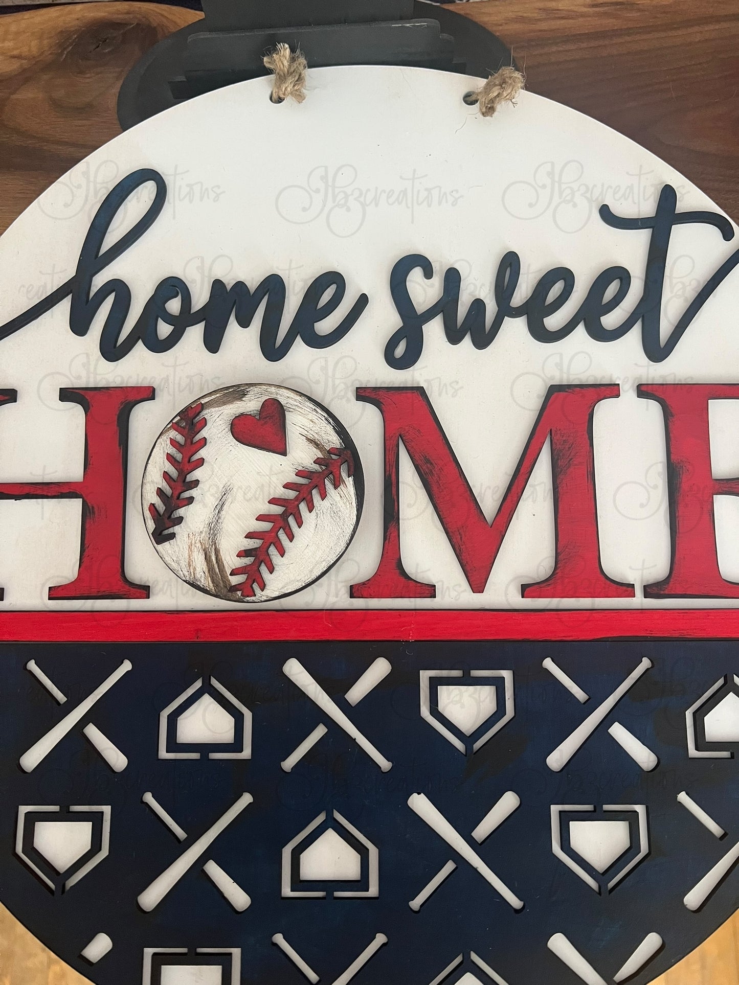 Home Sweet Home Baseball Welcome Door Hanger Home Sweet Home Softball Door Hanger Round Sign Baseball Round Door Sign Softball Round Sign