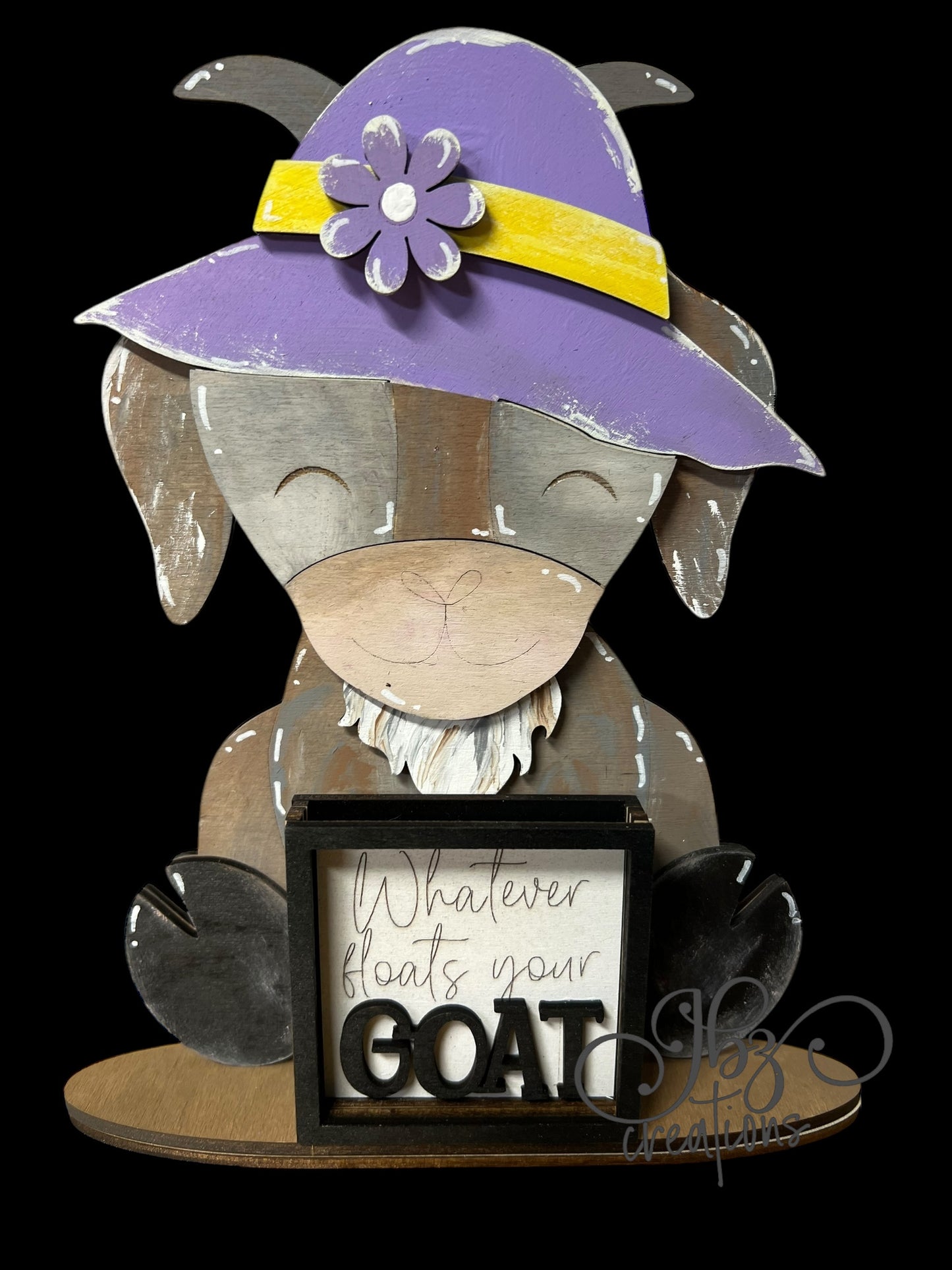 Farm Animal Goat with Interchangeable Seasonal Hats Shelf Sitter Goat Decor Goat Decorations