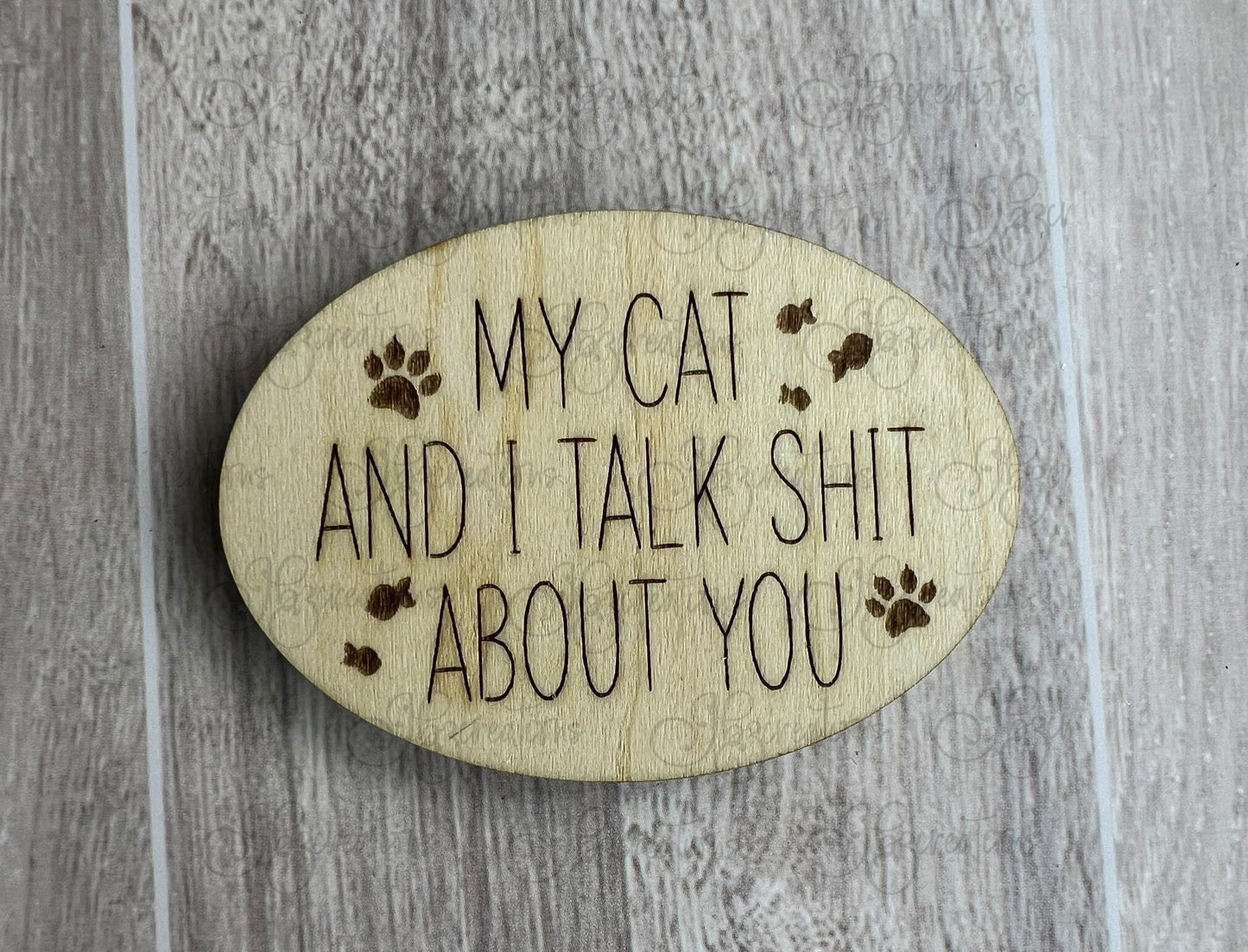 Pet Kitchen Magnet My Dog & I Talk Shit About You My Cat & I Talk Shit About You Funny Pet Wooden Magnets for Refrigerator