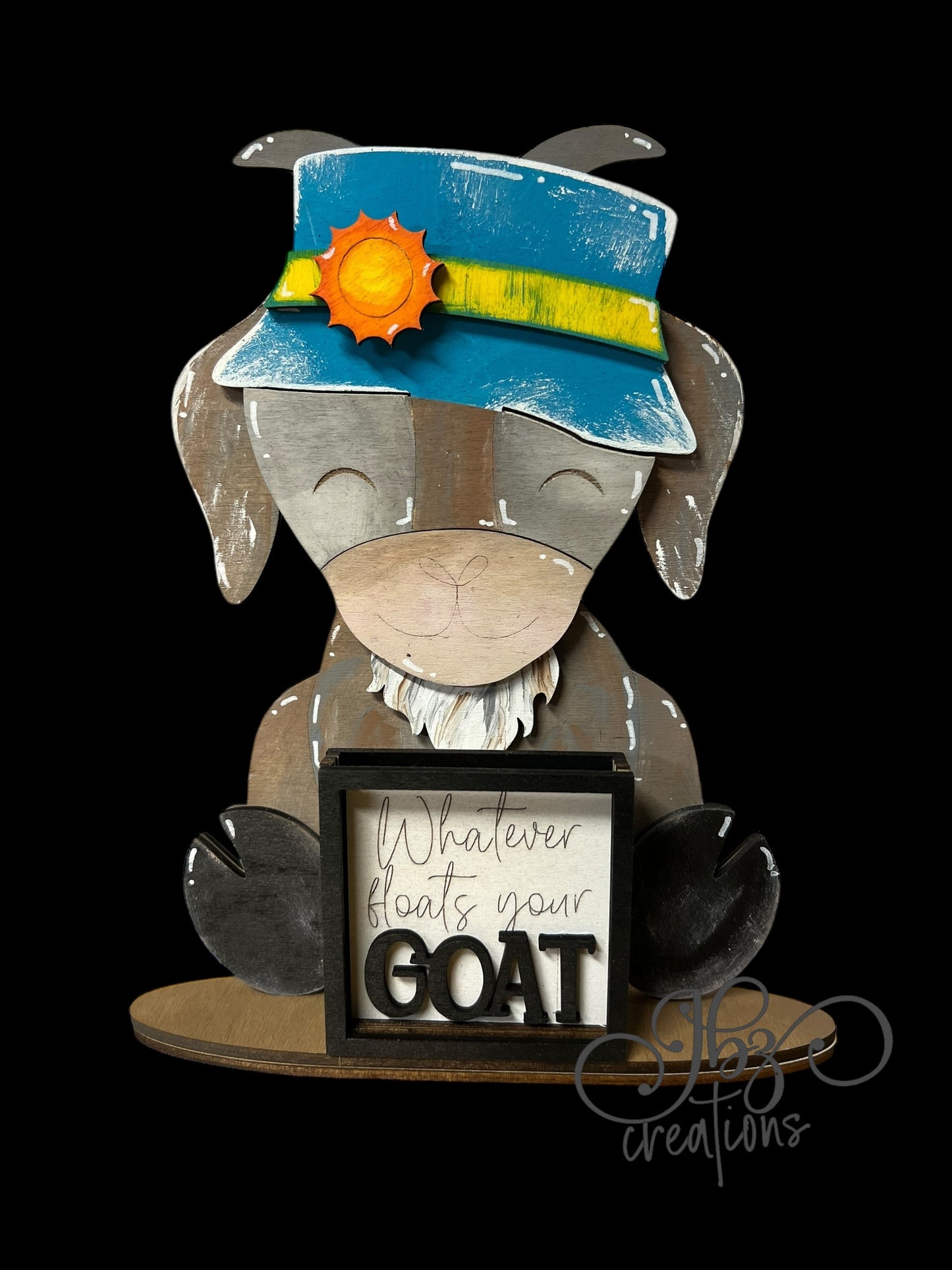 Farm Animal Goat with Interchangeable Seasonal Hats Shelf Sitter Goat Decor Goat Decorations