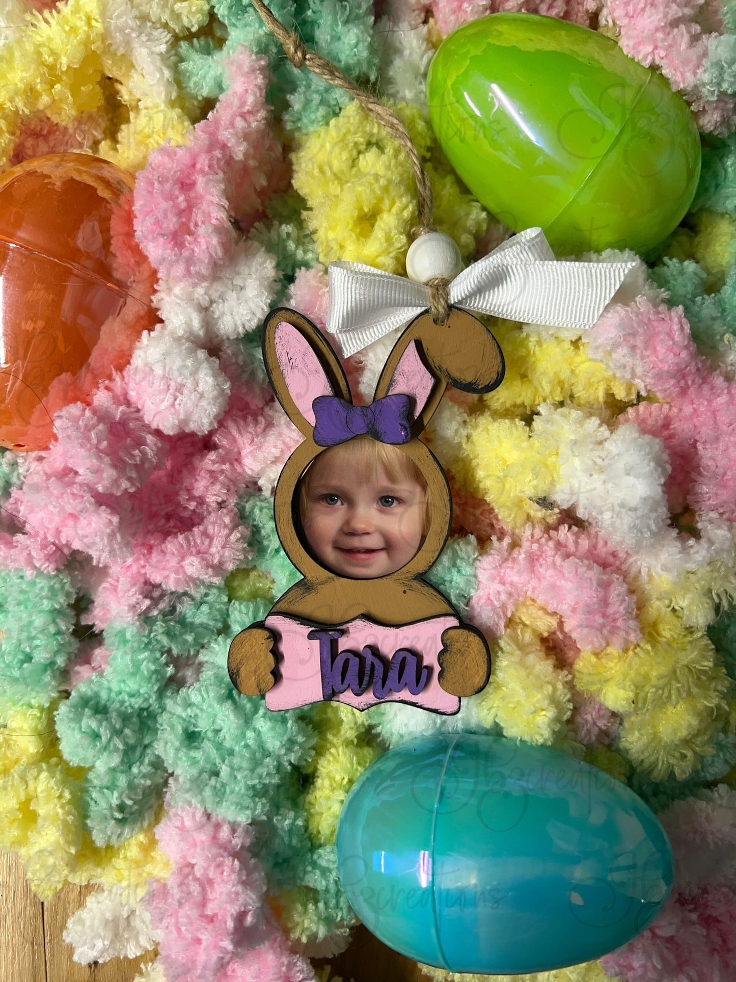 Easter Bunny Basket Photo Frame Tags Personalized Easter Decor Easter Ornament DIY