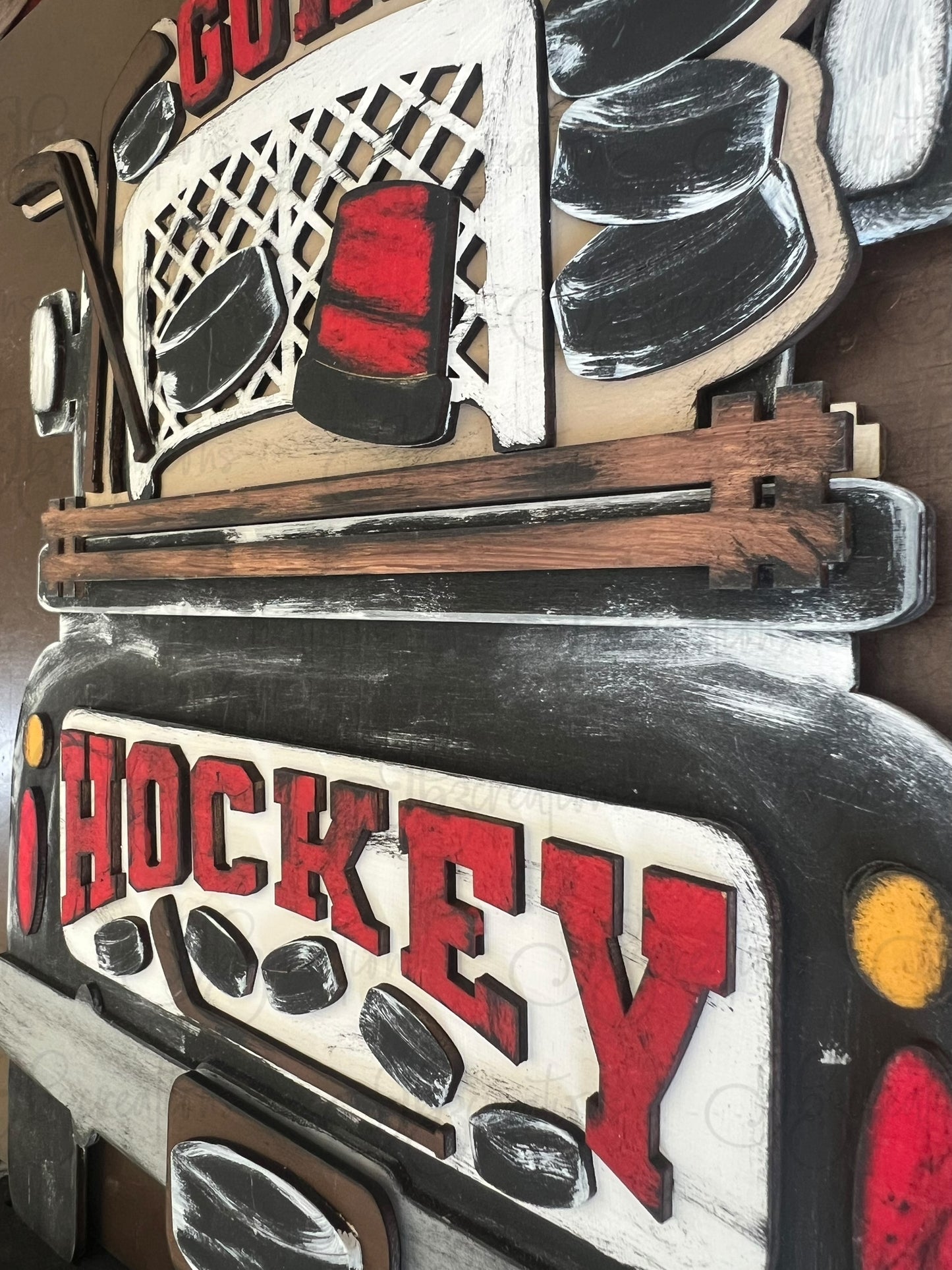 Hockey Interchangeable Truck ADD-ON ONLY Truck Inserts Hockey and Pucks with Net and stick Truck Add-on