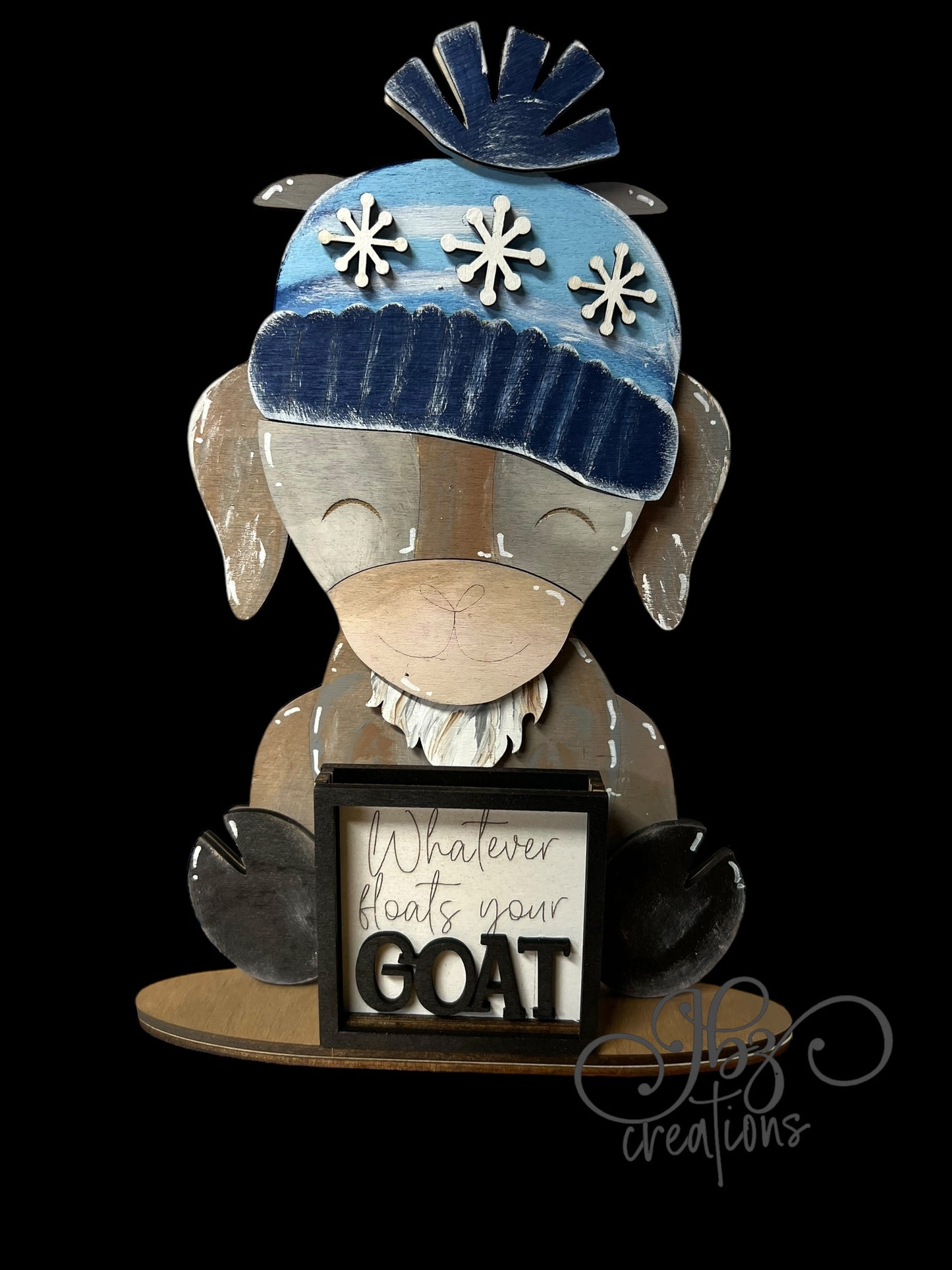Farm Animal Goat with Interchangeable Seasonal Hats Shelf Sitter Goat Decor Goat Decorations