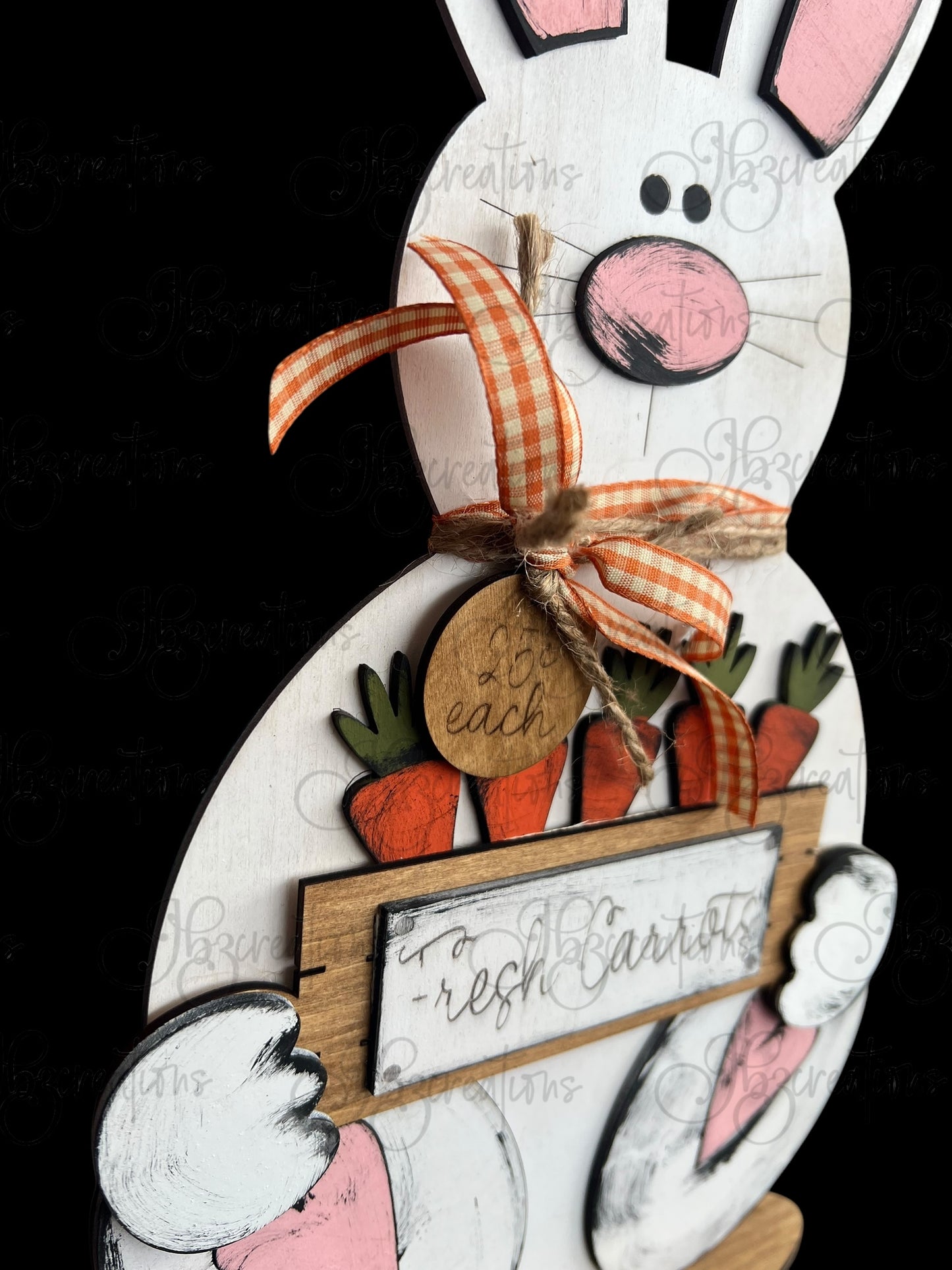 Easter Bunny Shelf Decor Easter Bunny holding basket of Carrots Mantle Decor Bunny Decor Easter Bunny Decor