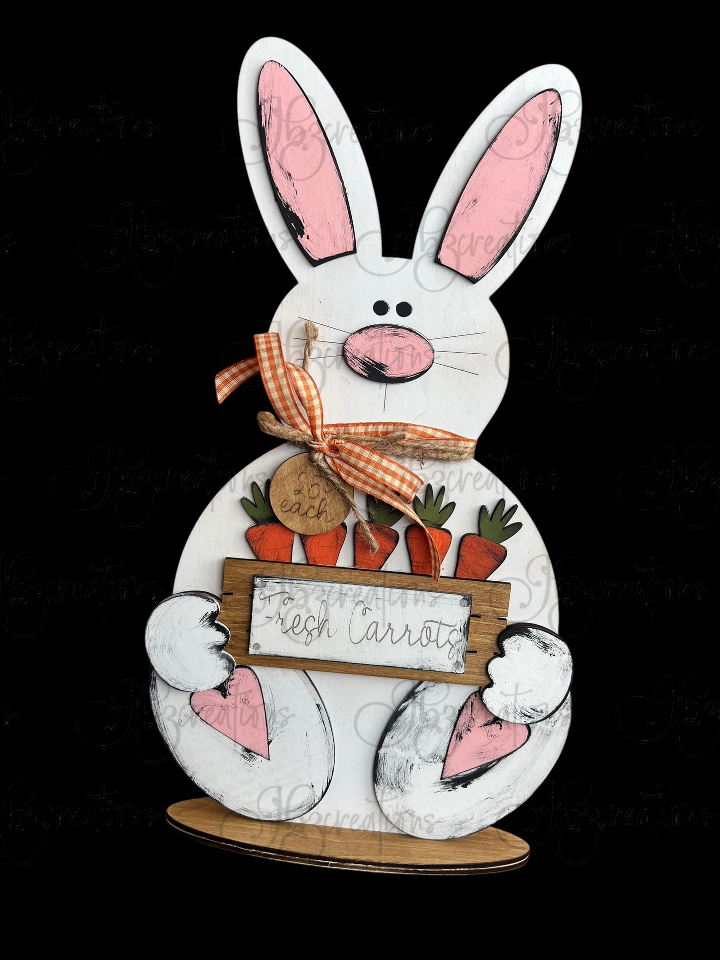 Easter Bunny Shelf Decor Easter Bunny holding basket of Carrots Mantle Decor Bunny Decor Easter Bunny Decor