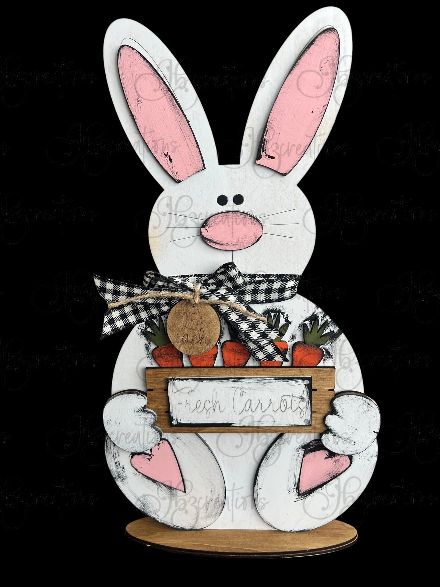 Easter Bunny Shelf Decor Easter Bunny holding basket of Carrots Mantle Decor Bunny Decor Easter Bunny Decor