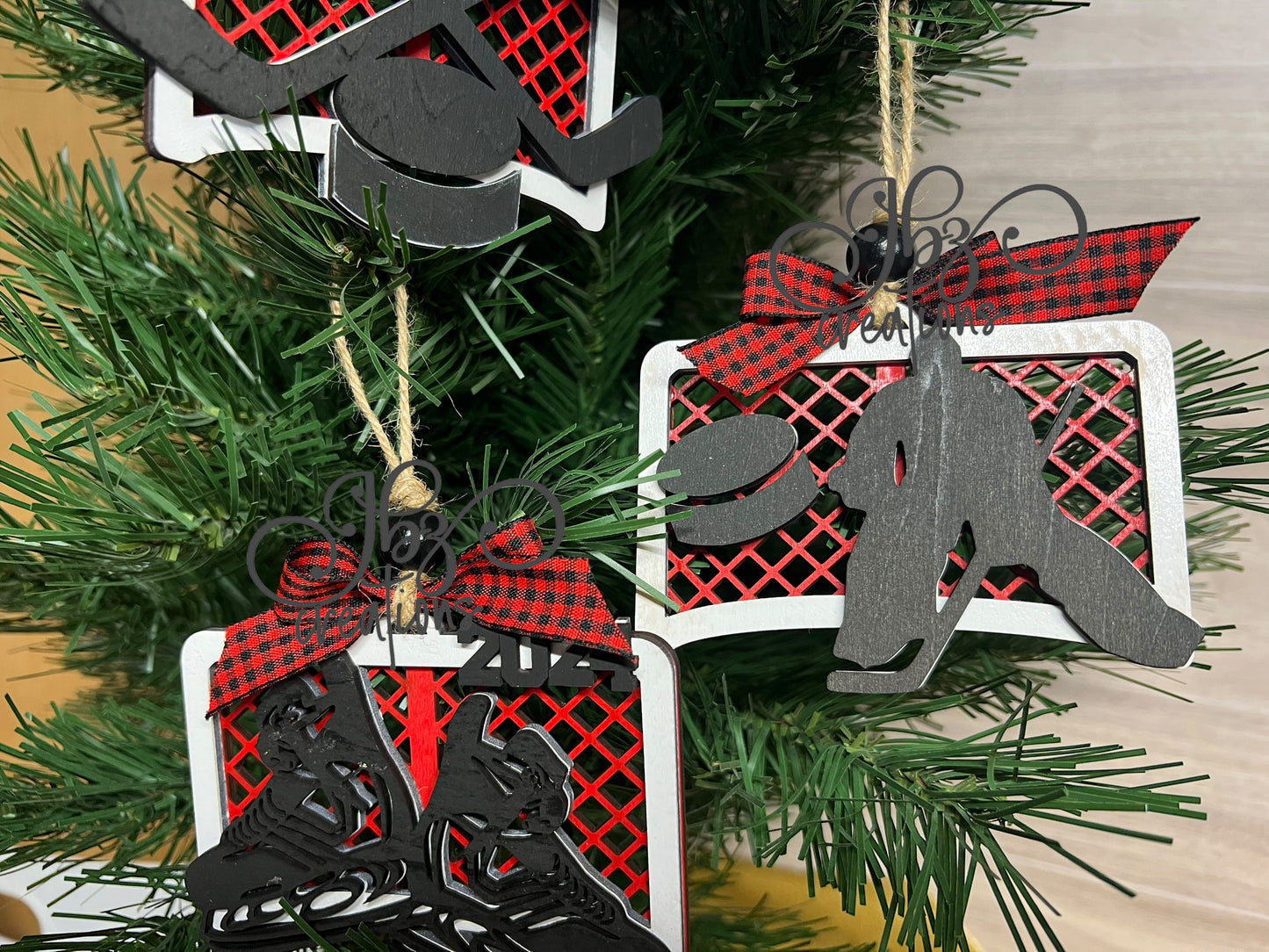Hockey Ornament Goalie Ornament Stick and puck Ornament Hockey Skates Ornament