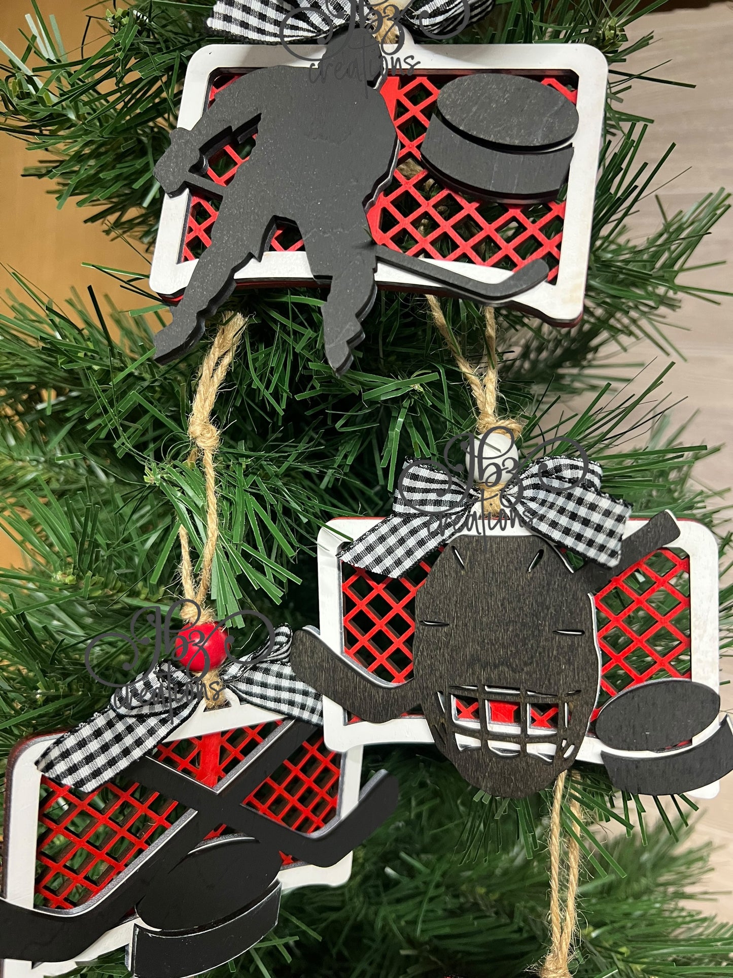 Hockey Ornament Goalie Ornament Stick and puck Ornament Hockey Skates Ornament