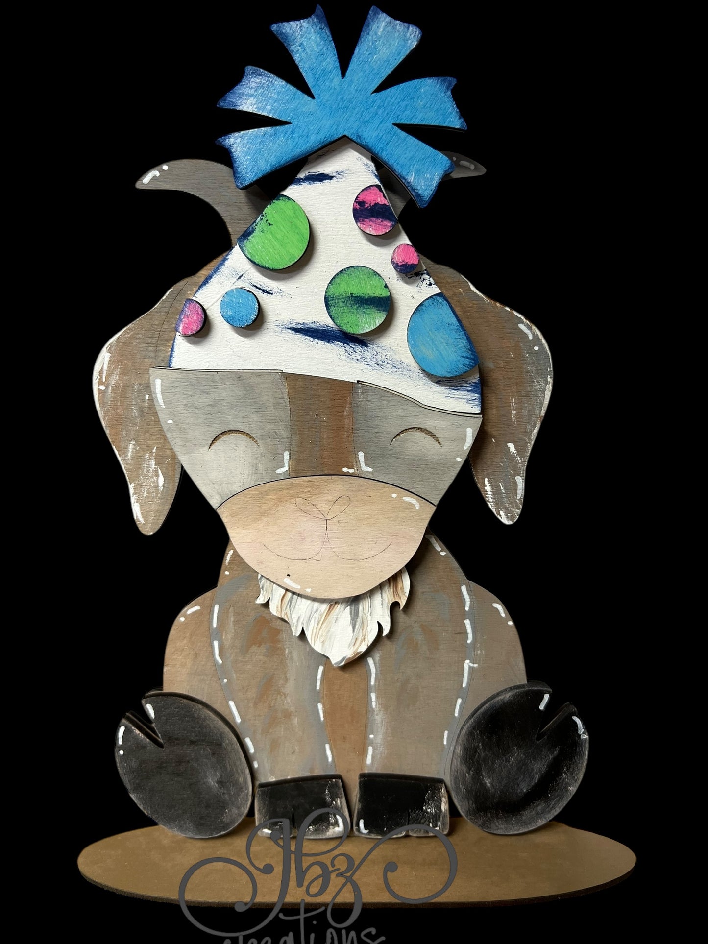 Farm Animal Goat with Interchangeable Seasonal Hats Shelf Sitter Goat Decor Goat Decorations