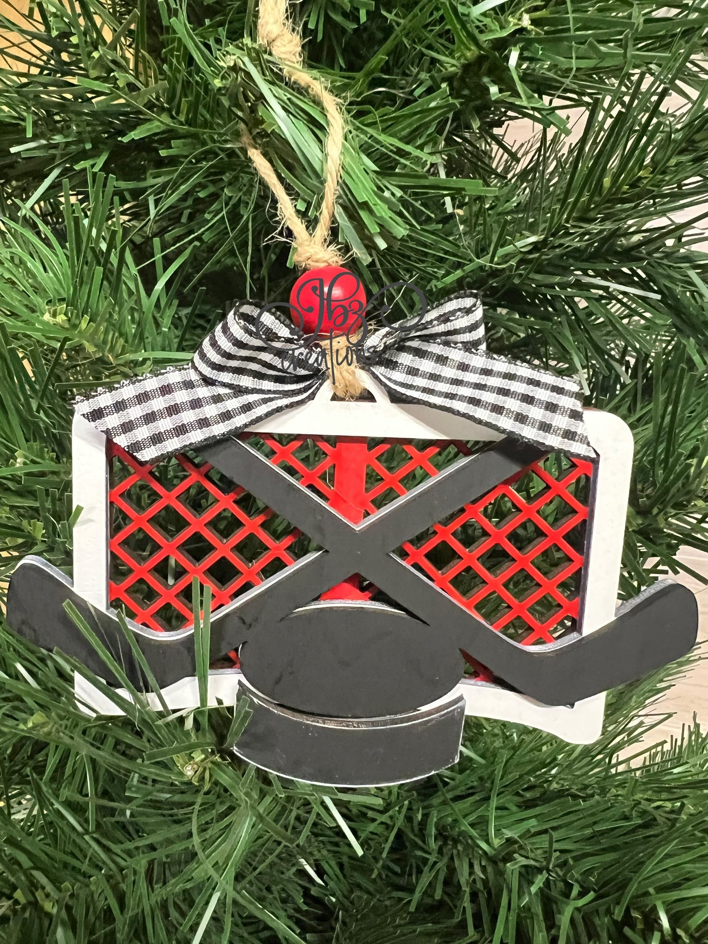 Hockey Ornament Goalie Ornament Stick and puck Ornament Hockey Skates Ornament