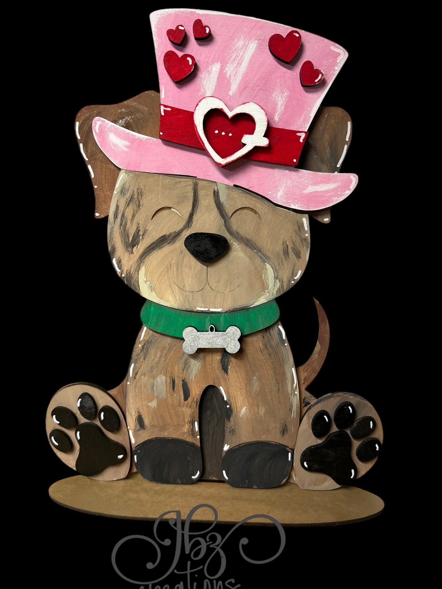 Farm Animal Dog with Interchangeable Seasonal Hats Shelf Sitter Dog Decorations Puppy Decorations