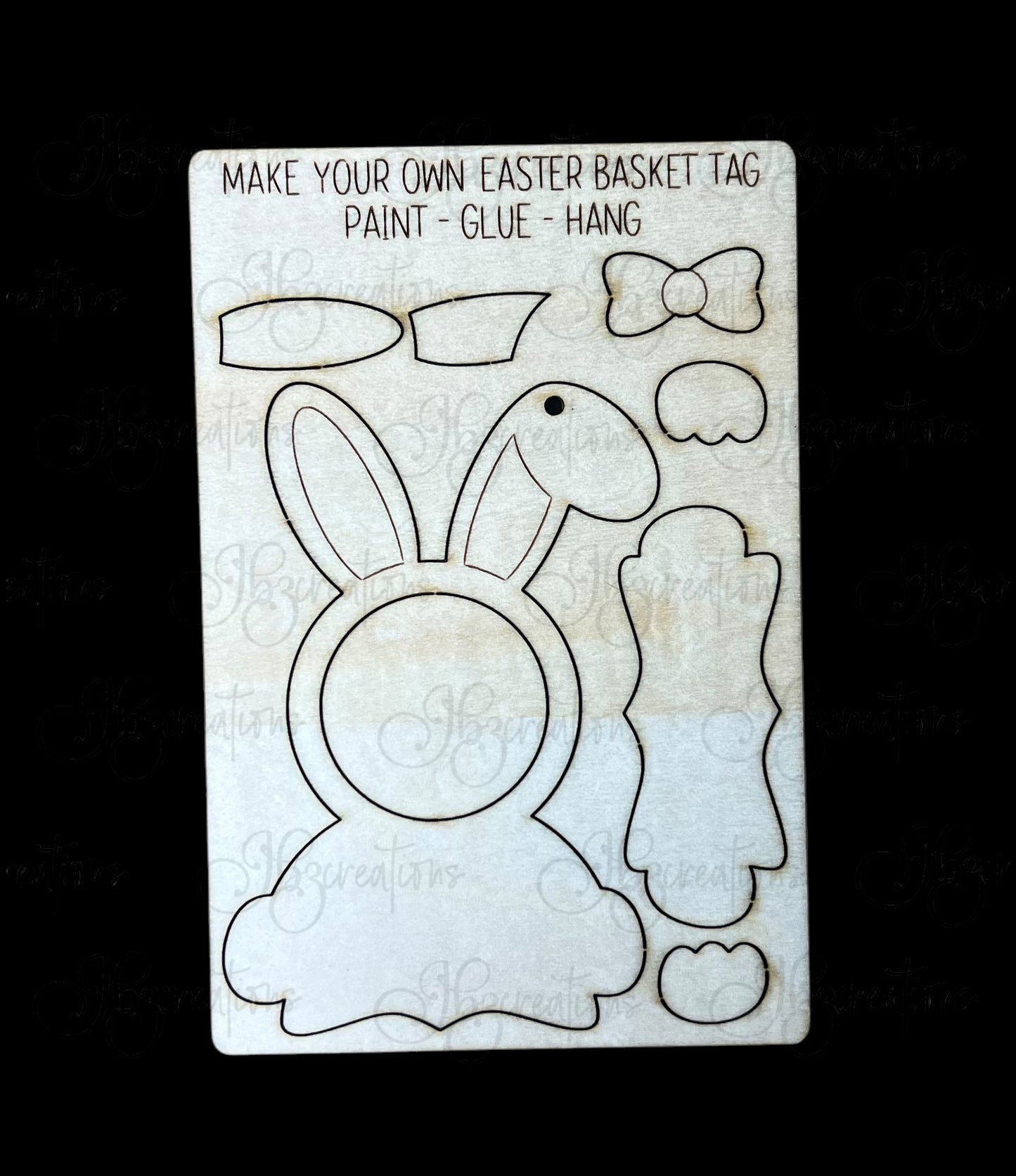 Easter Bunny Basket Photo Frame Tags Personalized Easter Decor Easter Ornament DIY