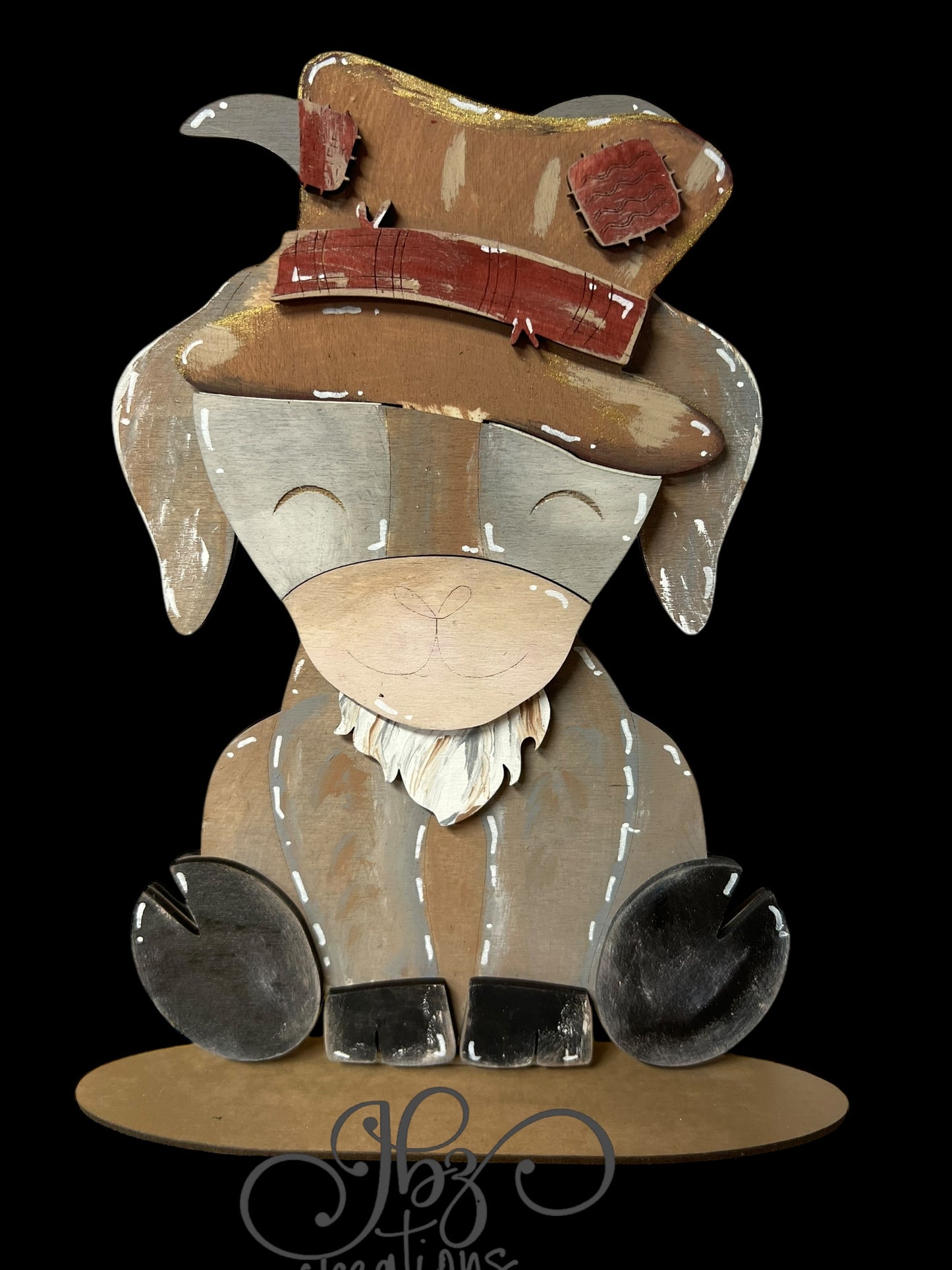 Farm Animal Goat with Interchangeable Seasonal Hats Shelf Sitter Goat Decor Goat Decorations