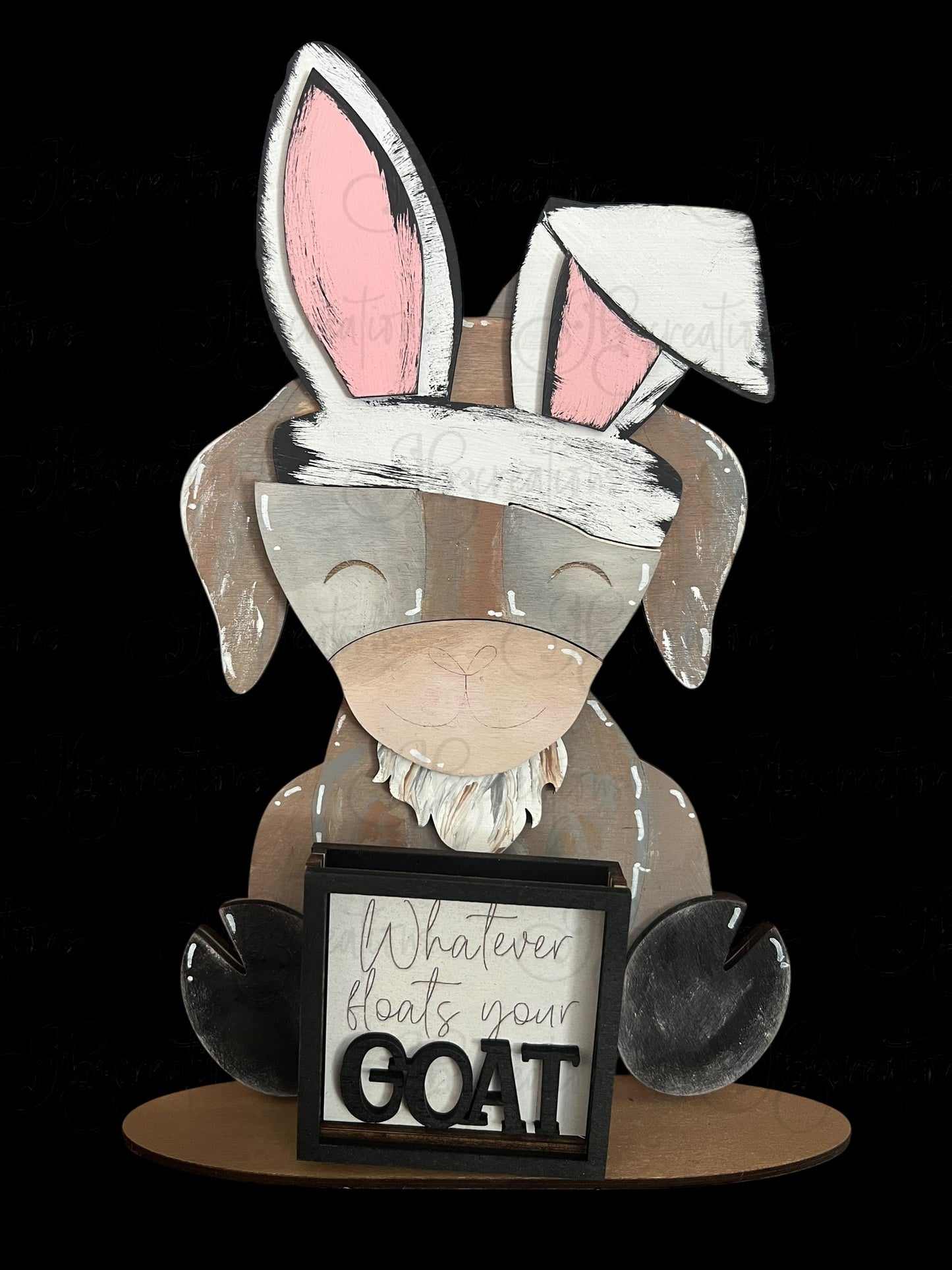Farm Animal Goat with Interchangeable Seasonal Hats Shelf Sitter Goat Decor Goat Decorations