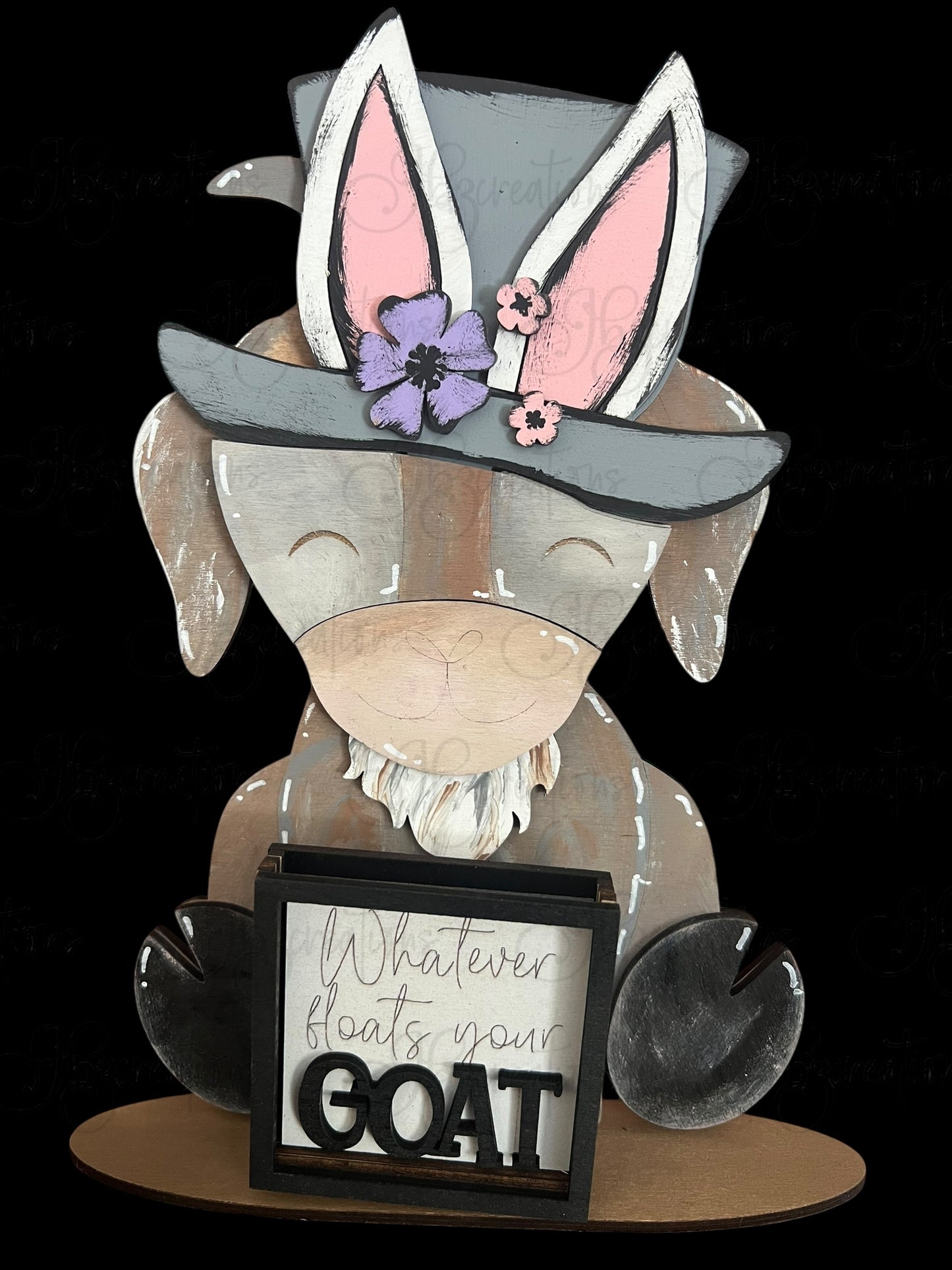 Farm Animal Goat with Interchangeable Seasonal Hats Shelf Sitter Goat Decor Goat Decorations