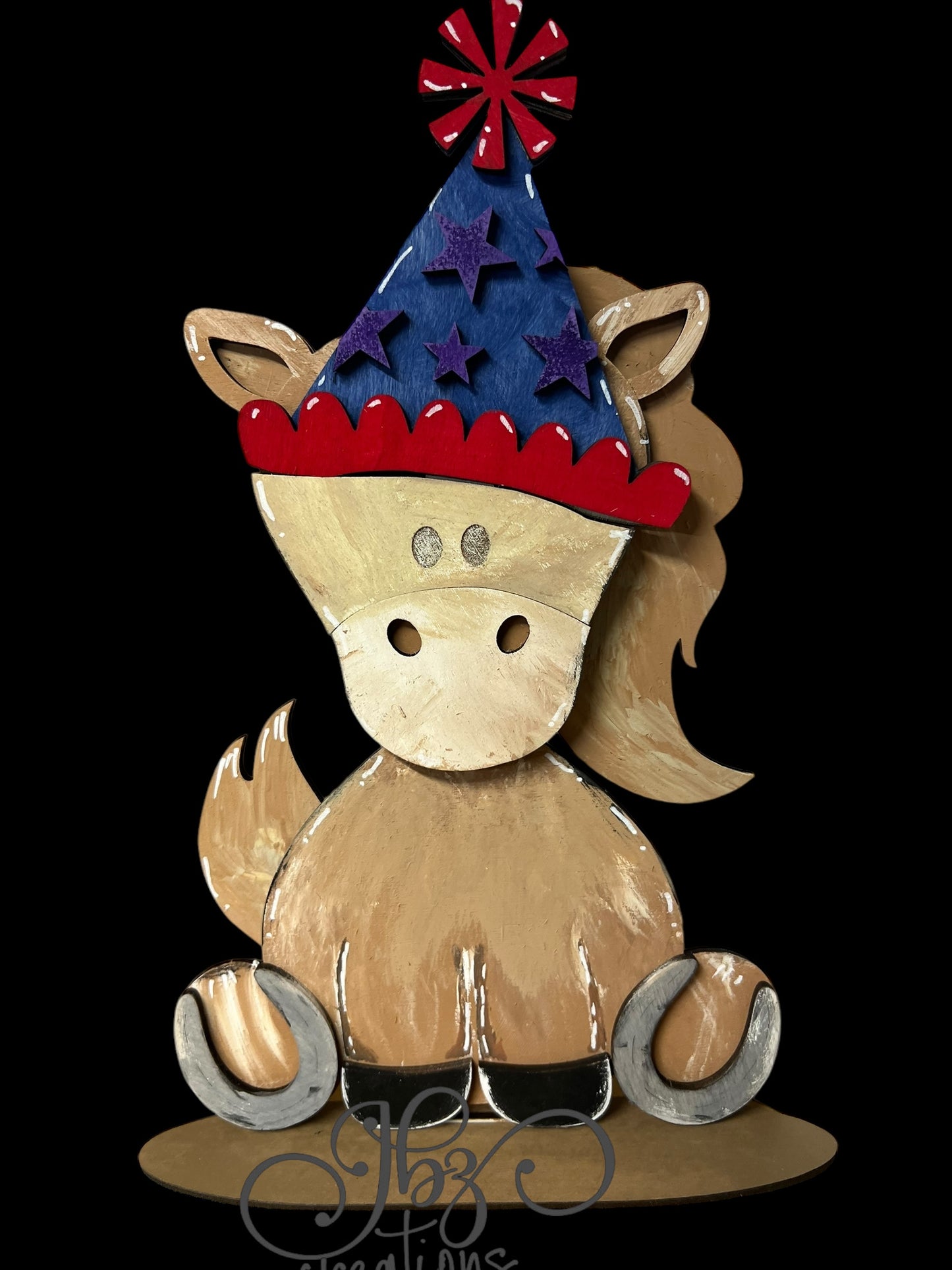 Farm Animal Horse with Interchangeable Seasonal Hats Shelf Sitter Horse Decor Horse Decorations
