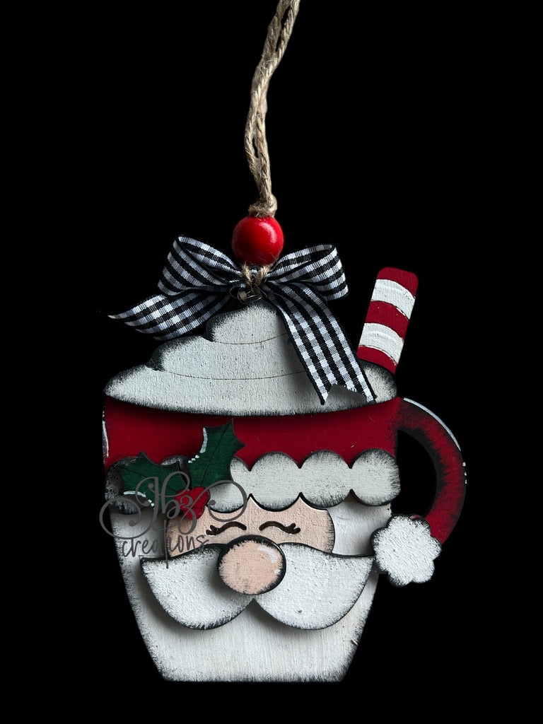 Santa Hot Cocoa Mug Christmas Tree Ornament