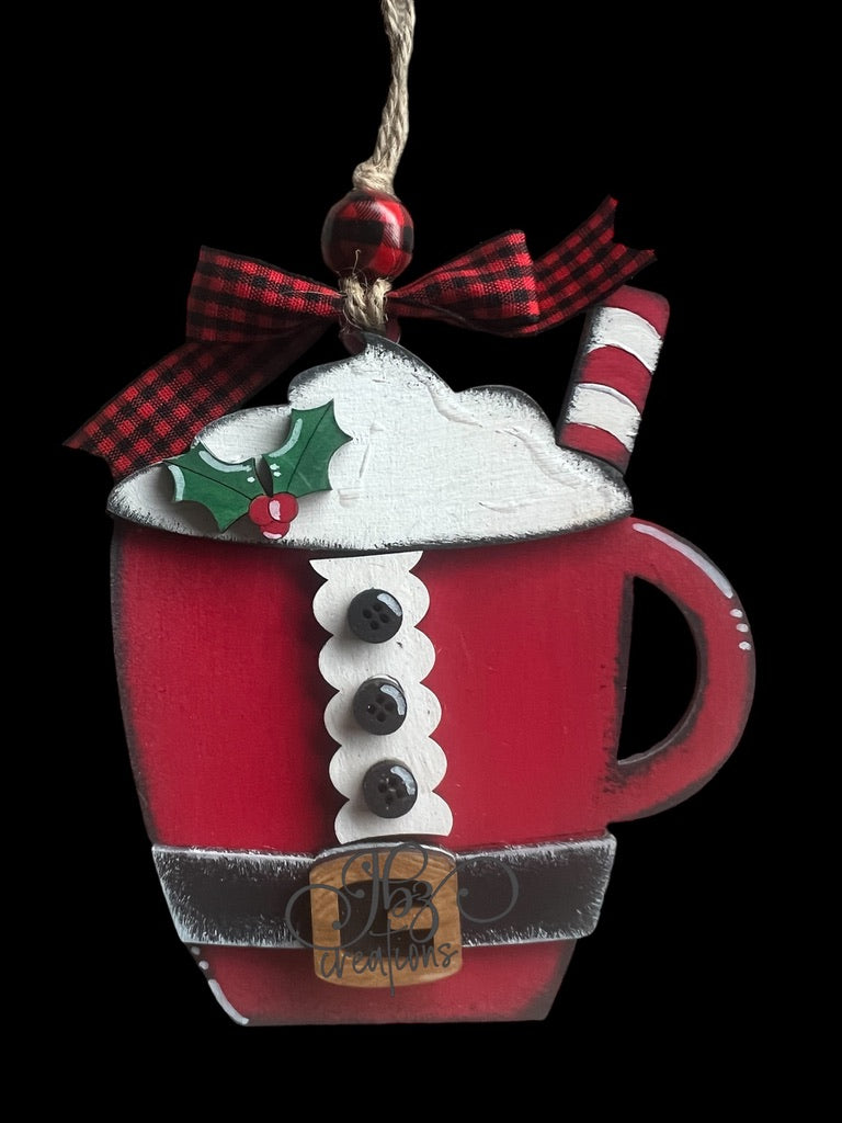 Santa Suit Hot Cocoa Mug Christmas Tree Ornament