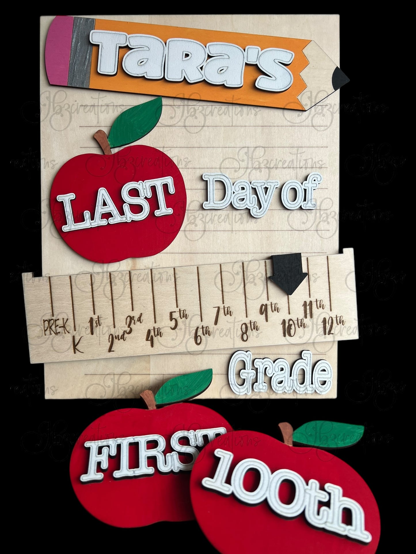 First Day of School, 100th Day of School, Back to School Prop Interchangeable School Milestone Sign Unique Children's Milestone Sign