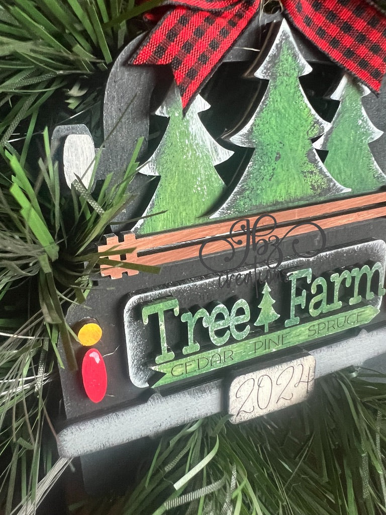 Tree Farm Retro Truck Christmas Tree Ornament