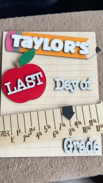 First Day of School, 100th Day of School, Back to School Prop Interchangeable School Milestone Sign Unique Children's Milestone Sign