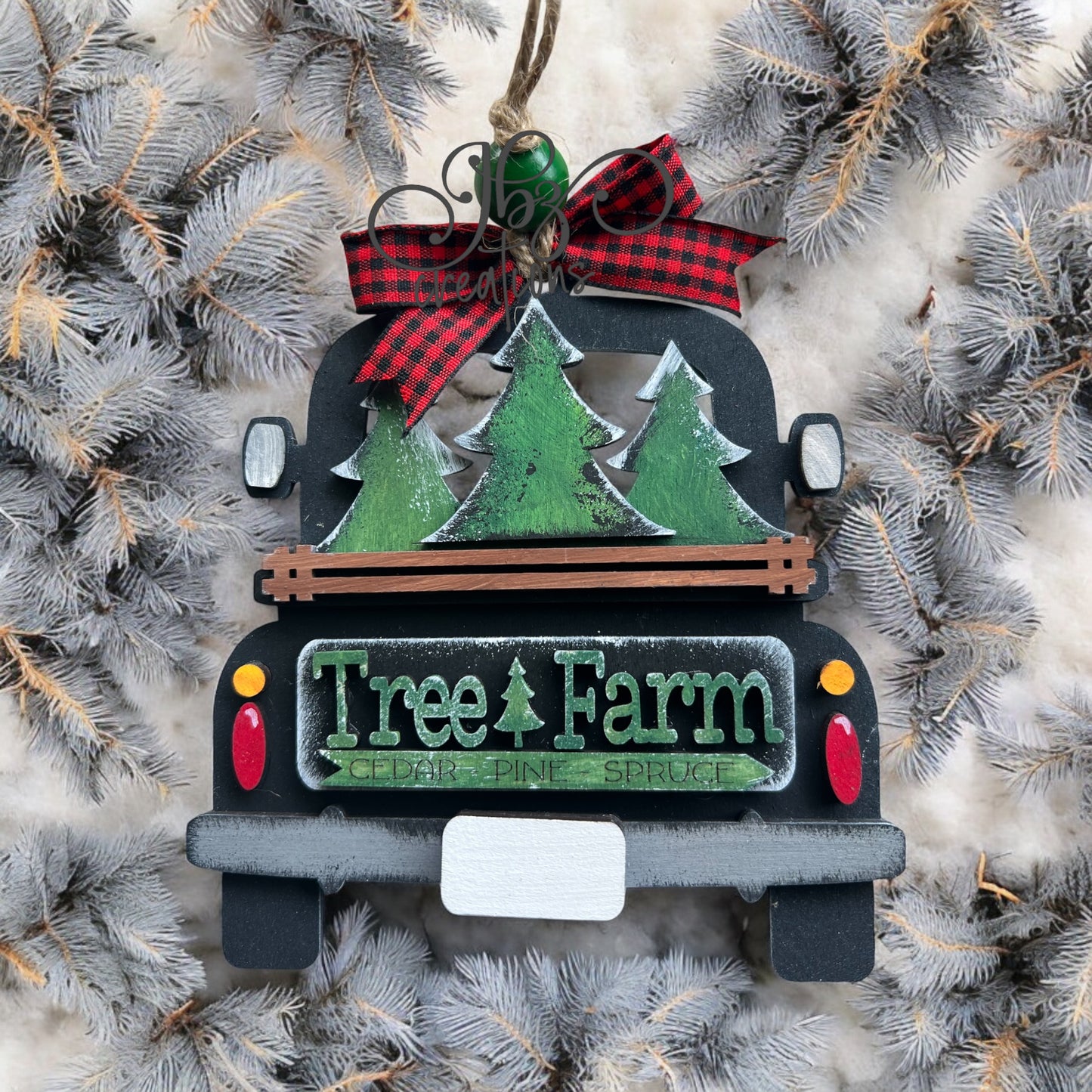 Tree Farm Retro Truck Christmas Tree Ornament