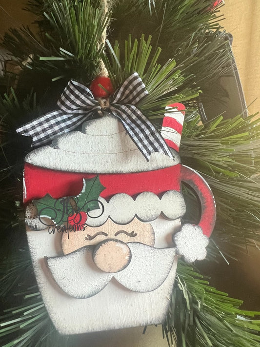 Santa Hot Cocoa Mug Christmas Tree Ornament