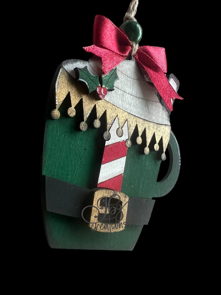 Elf Suit Hot Cocoa Mug Christmas Tree Ornament