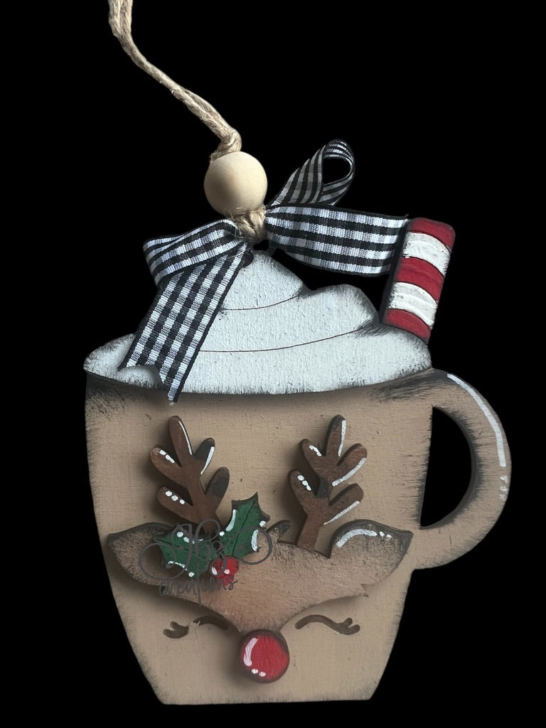 Rudolph Hot Cocoa Mug Christmas Tree Ornament