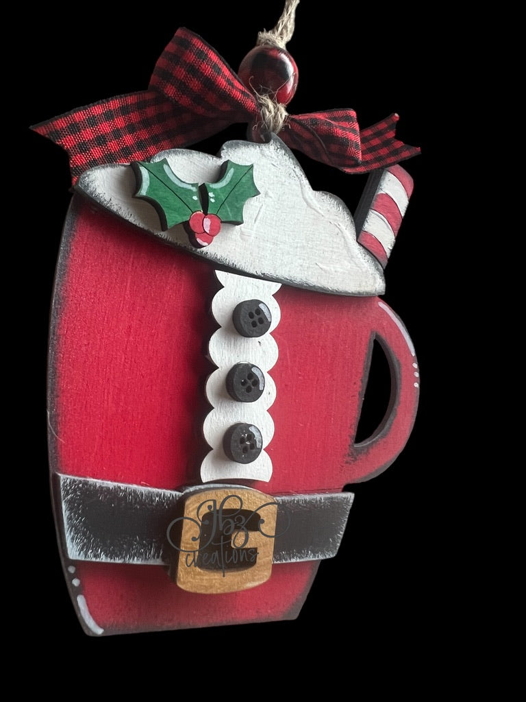 Santa Suit Hot Cocoa Mug Christmas Tree Ornament