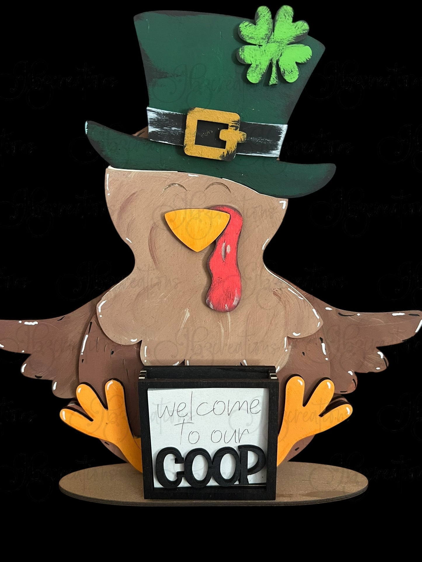 Farm Animal Turkey with Interchangeable Seasonal Hats Shelf Sitter Turkey Decor Turkey Decorations