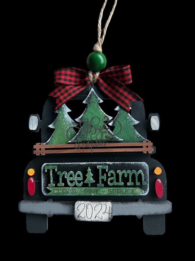 Tree Farm Retro Truck Christmas Tree Ornament