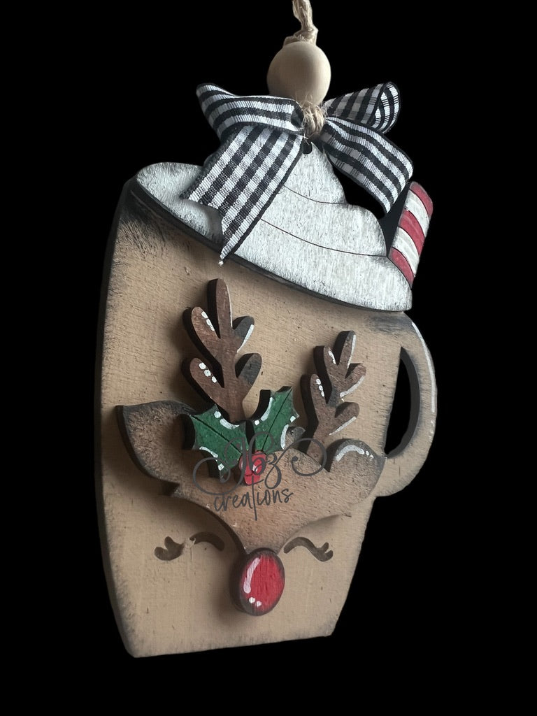 Rudolph Hot Cocoa Mug Christmas Tree Ornament