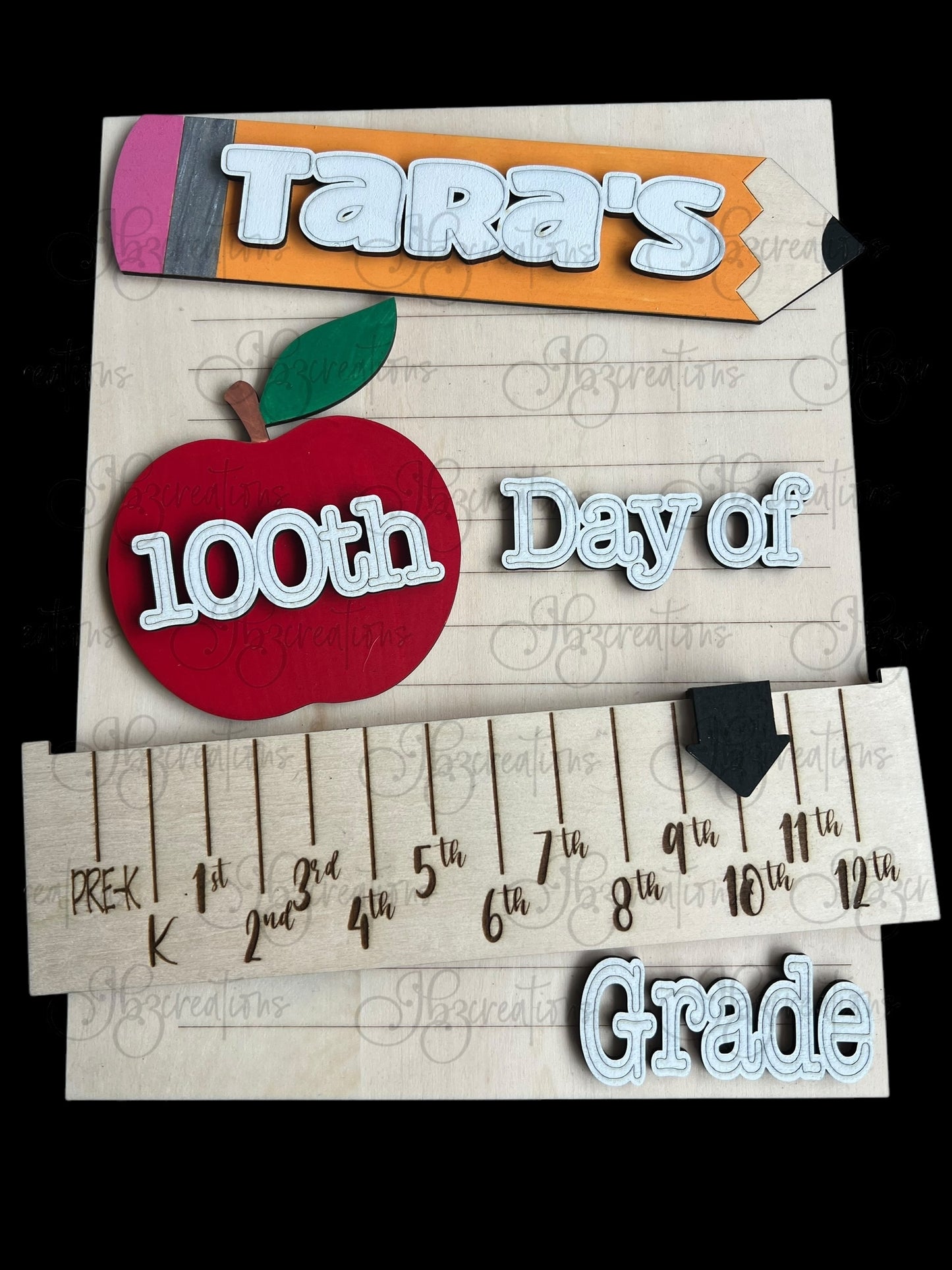 First Day of School, 100th Day of School, Back to School Prop Interchangeable School Milestone Sign Unique Children's Milestone Sign