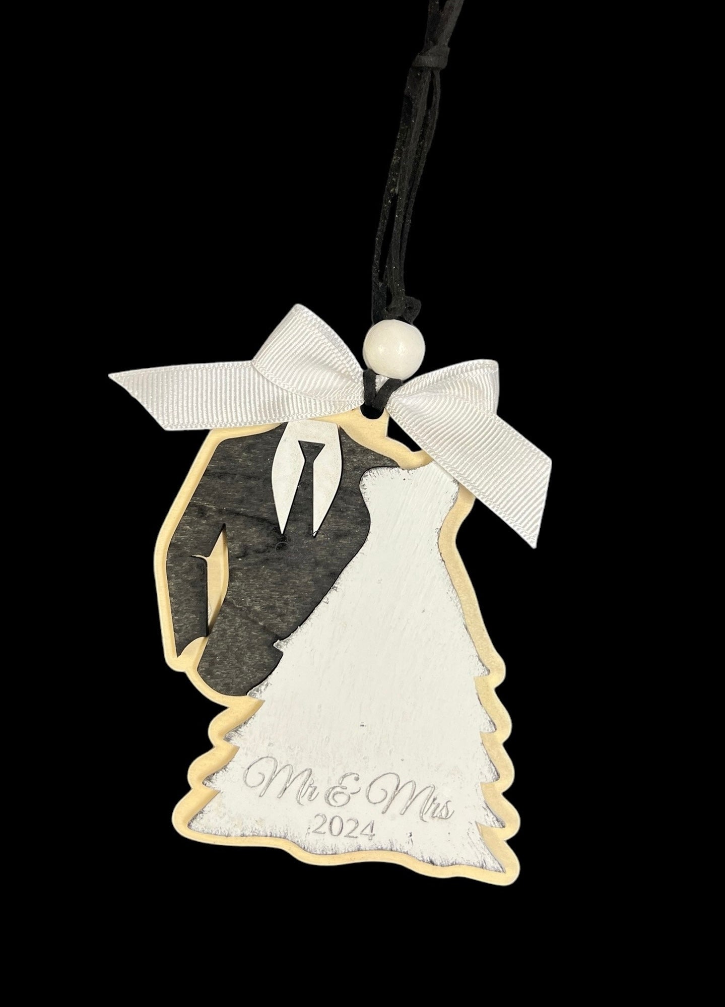 Bride and Groom Wedding Christmas Ornament, Our First Christmas Married Ornament, Mr & Mrs Christmas Ornament, Newlywed Christmas Gift