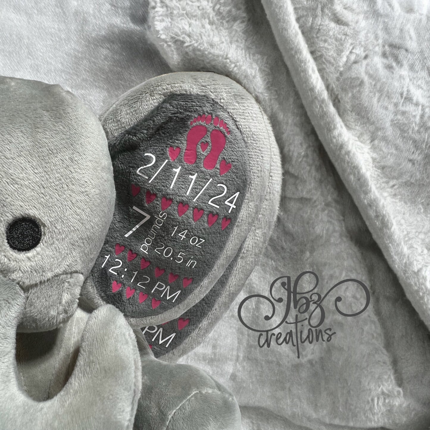 Plush Elephant Birth Announcement