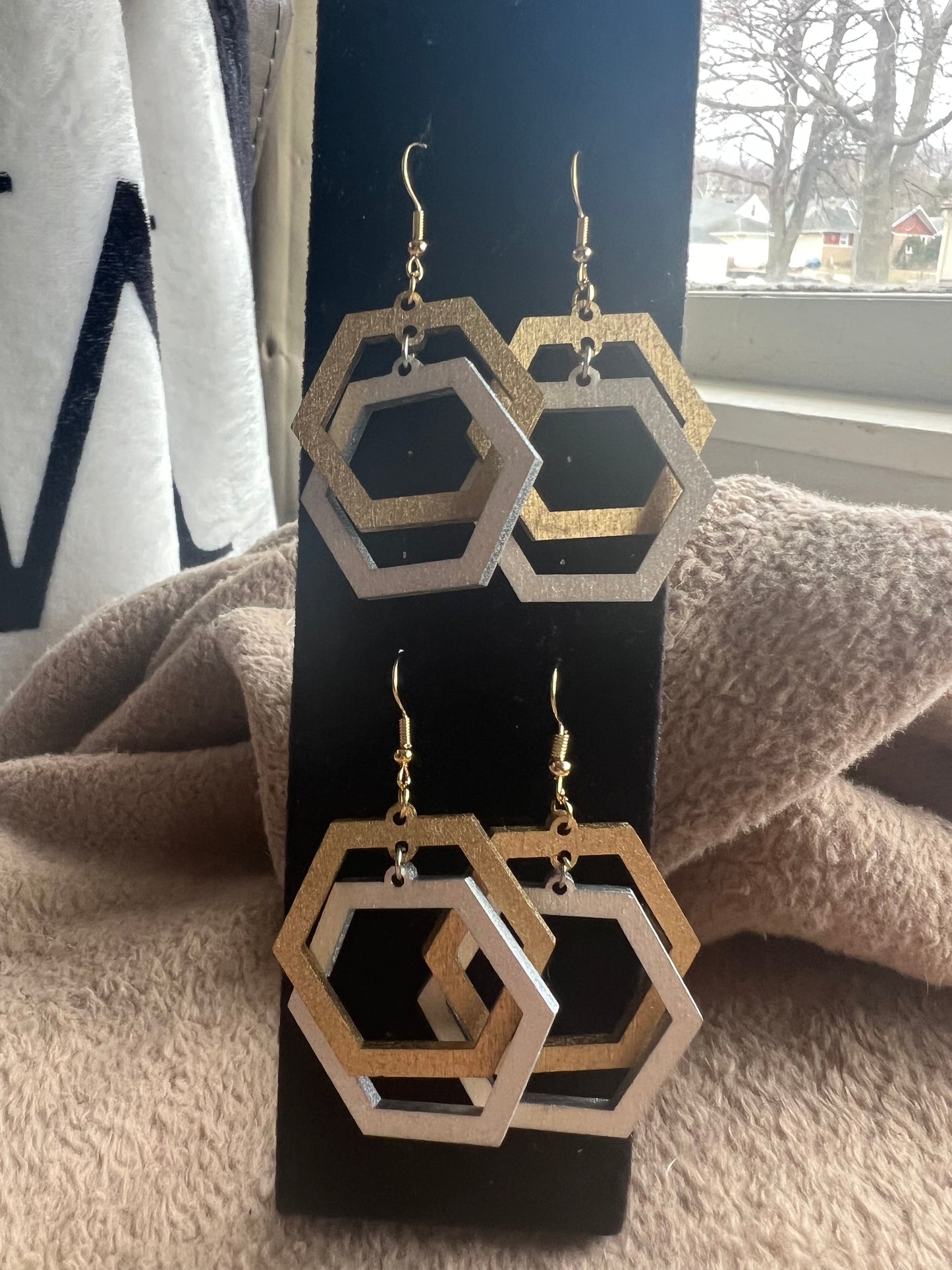 Linked Hexagon Earrings