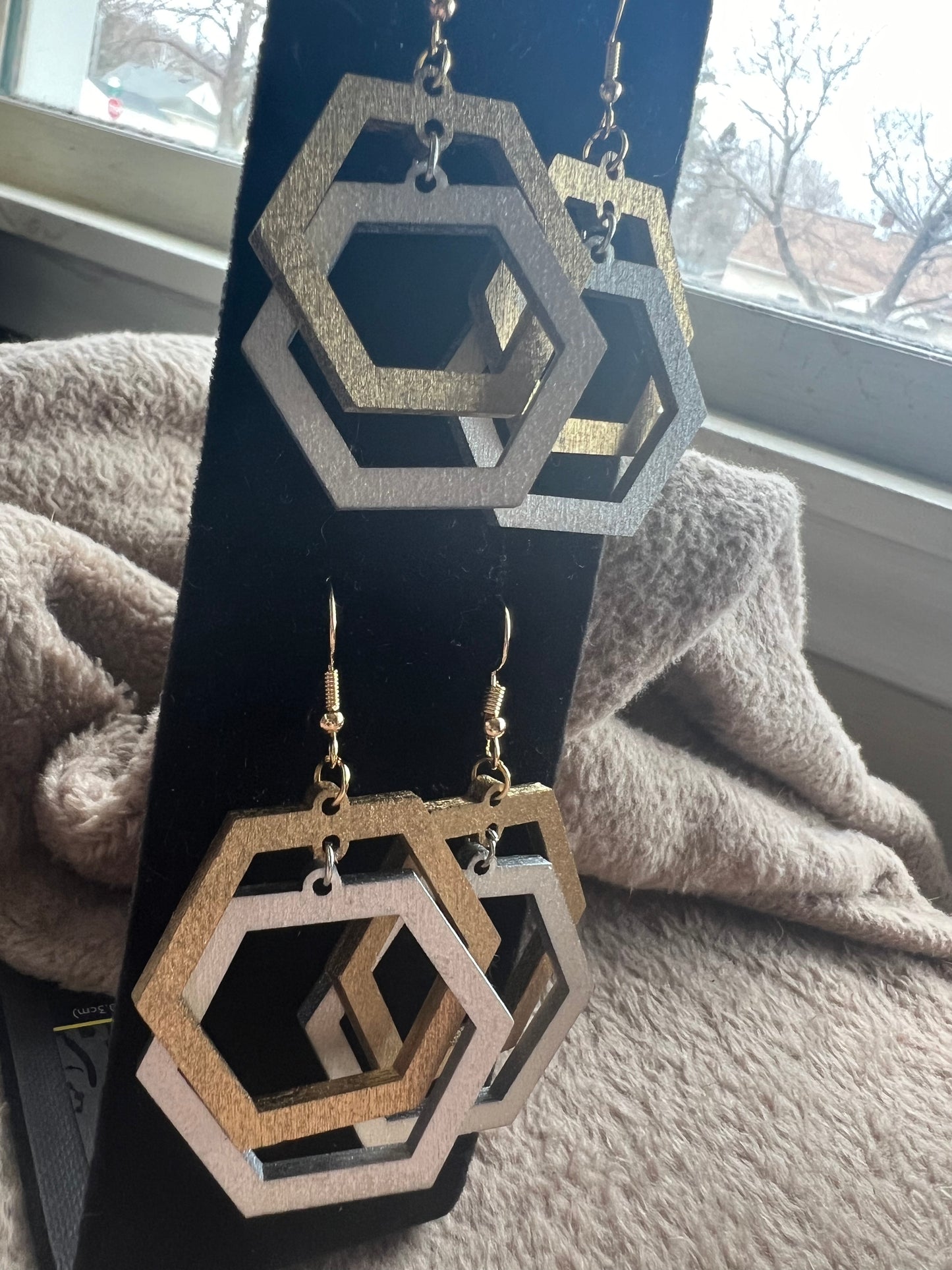 Linked Hexagon Earrings