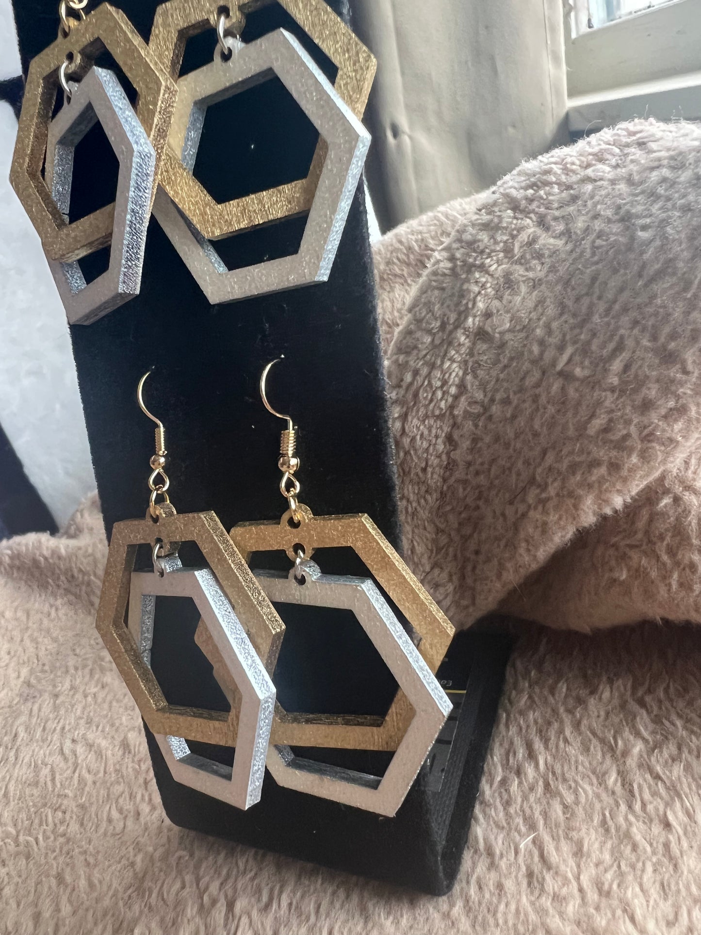 Linked Hexagon Earrings