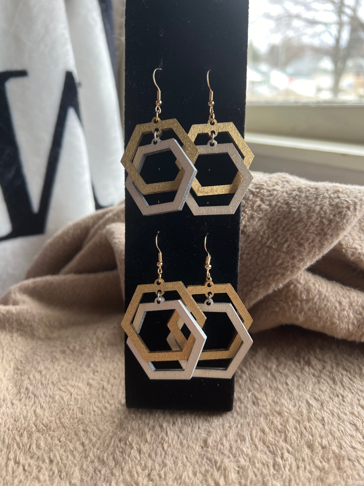 Linked Hexagon Earrings