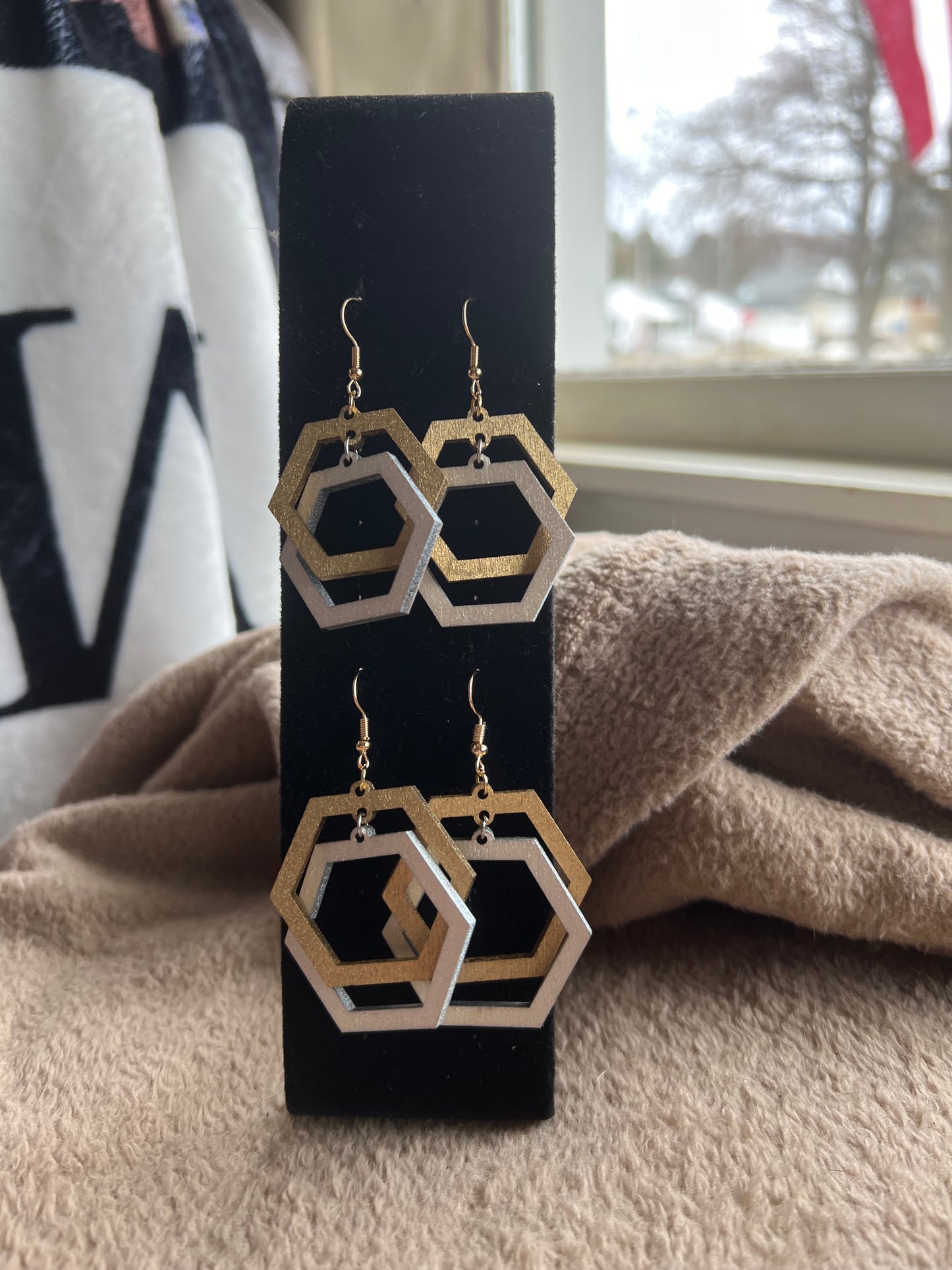 Linked Hexagon Earrings