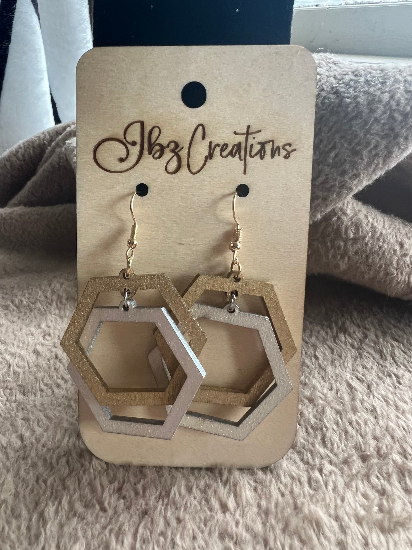 Linked Hexagon Earrings