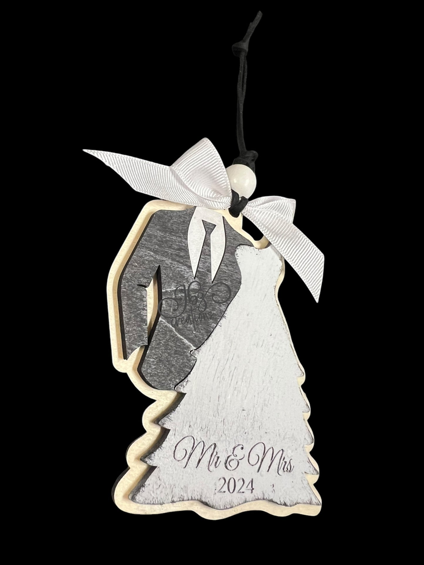 Bride and Groom Wedding Christmas Ornament, Our First Christmas Married Ornament, Mr & Mrs Christmas Ornament, Newlywed Christmas Gift