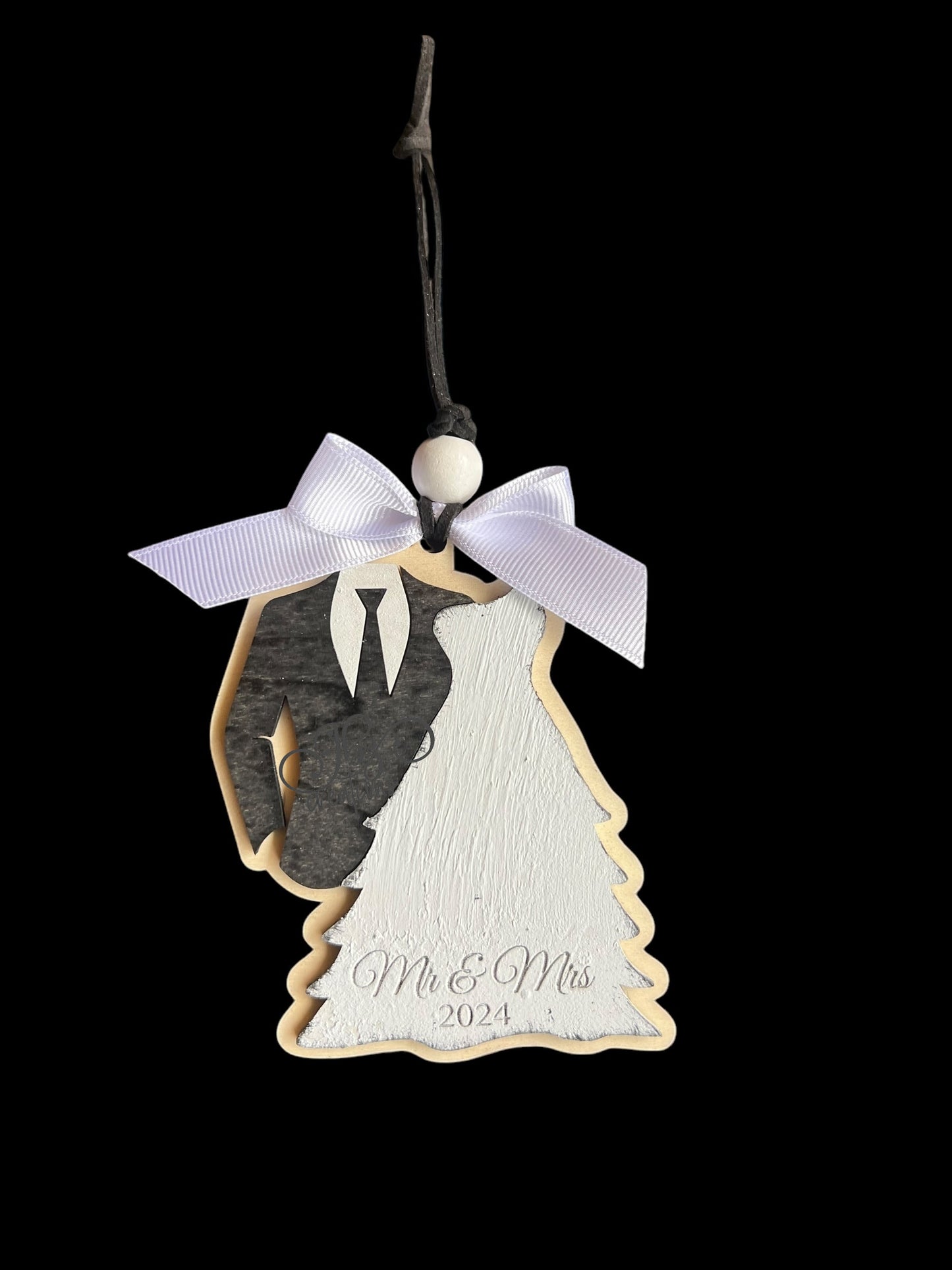 Bride and Groom Wedding Christmas Ornament, Our First Christmas Married Ornament, Mr & Mrs Christmas Ornament, Newlywed Christmas Gift